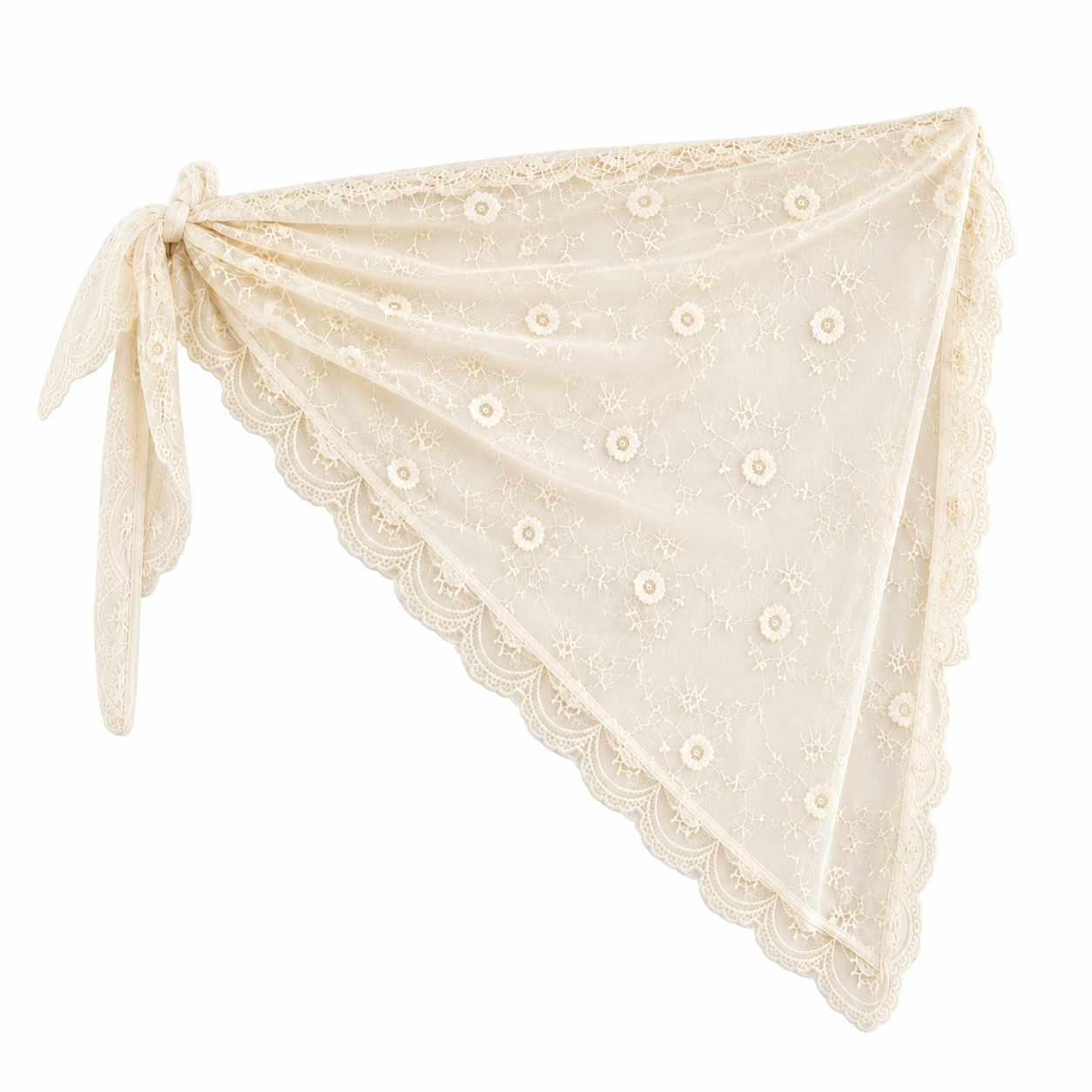 Soft ecru lace scarf