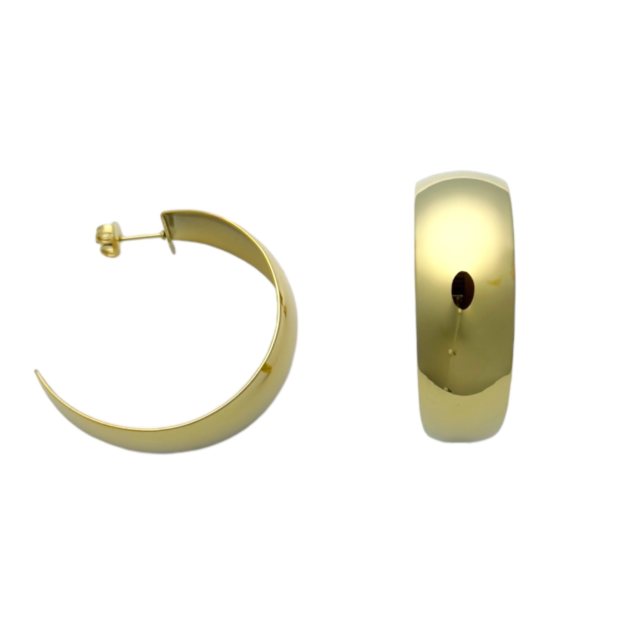 Crescent hoop earrings