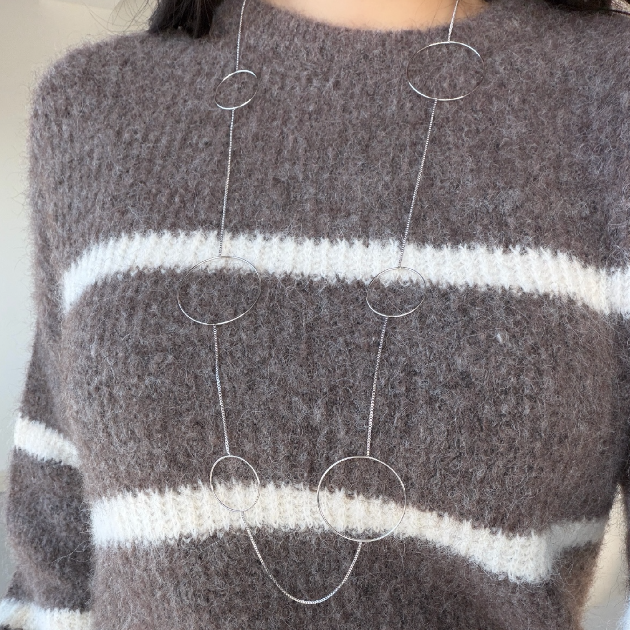 Circle Lange ketting – RVS ketting groothandel | SOFIZARE (foto 2)