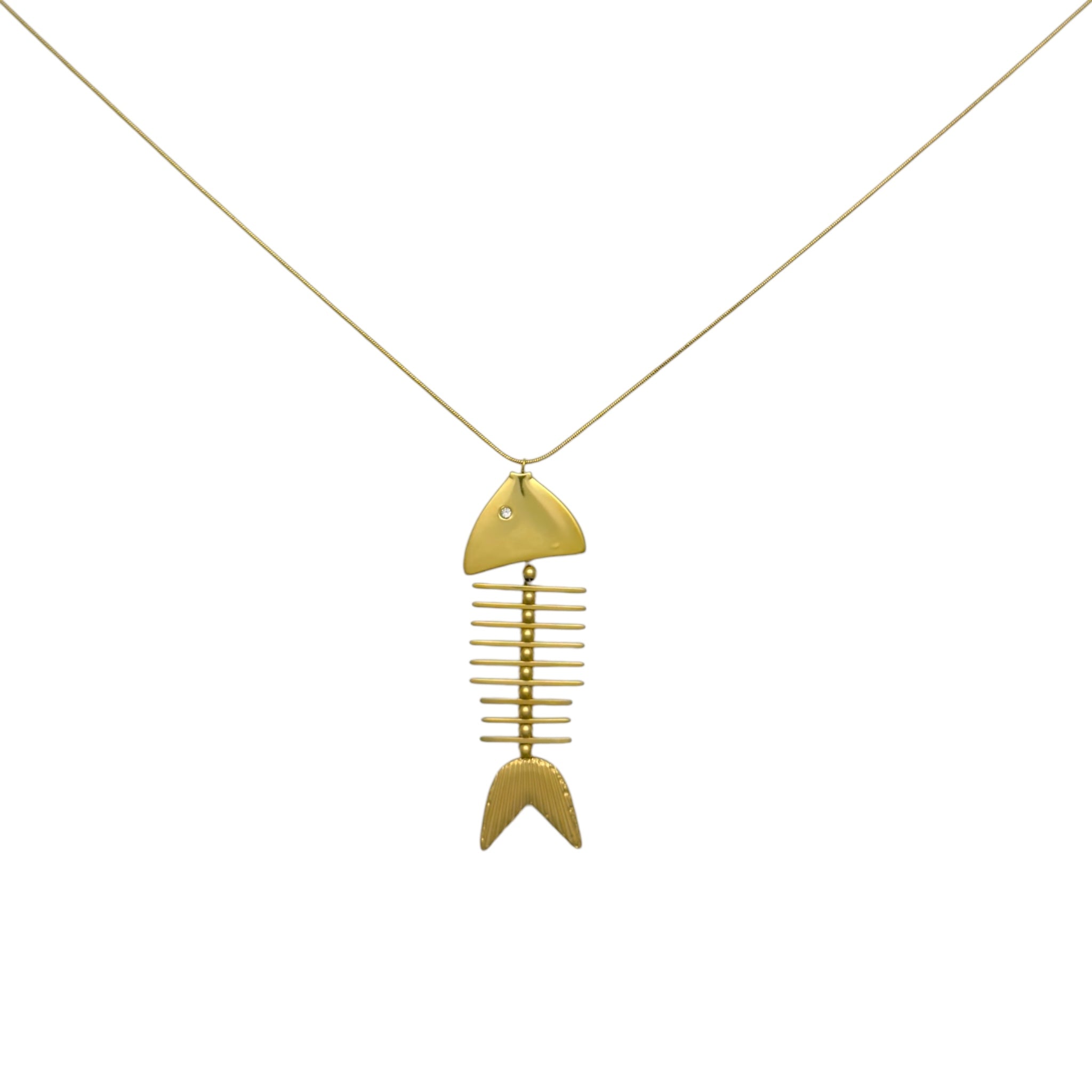 Wavey fish long necklace