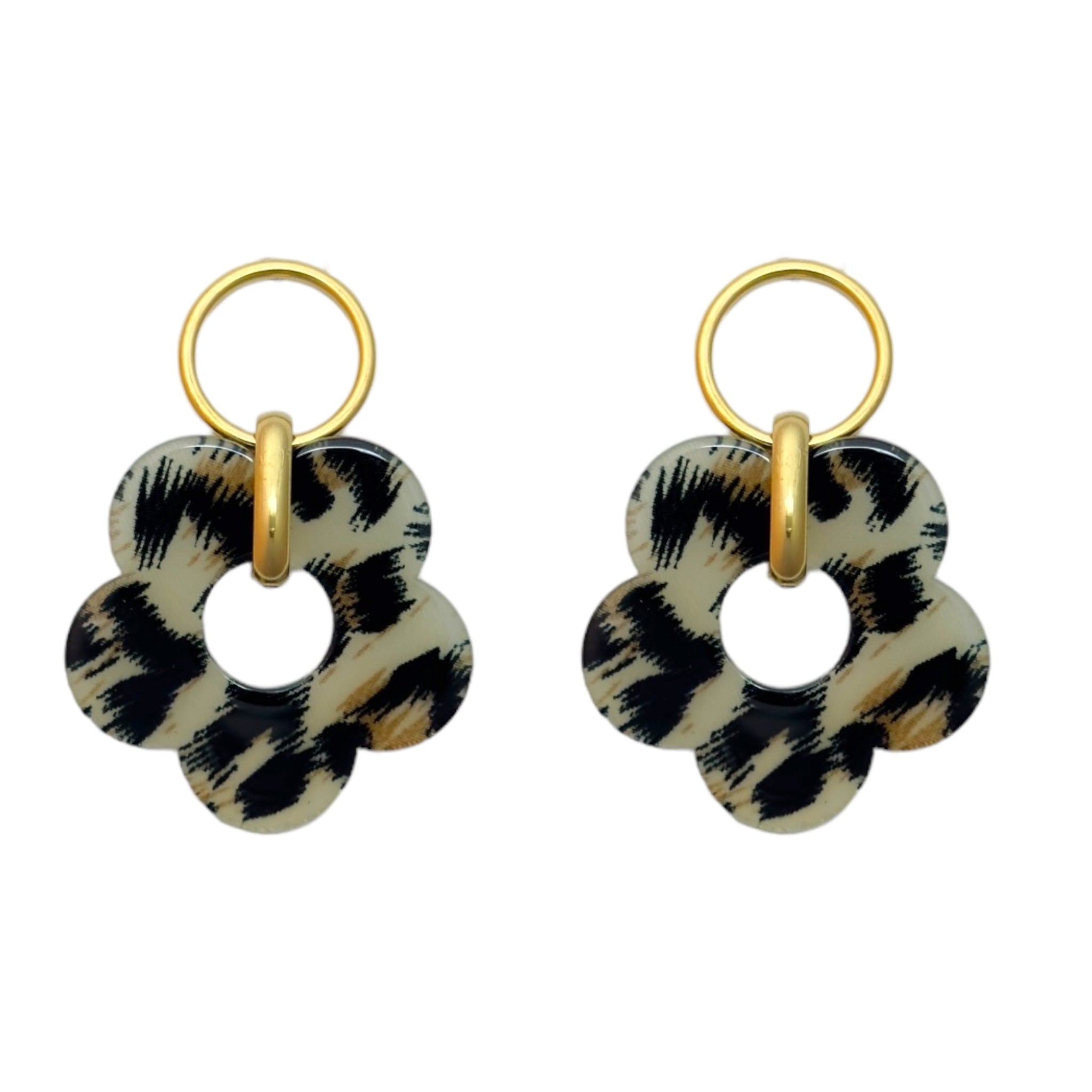 Panther flower earrings