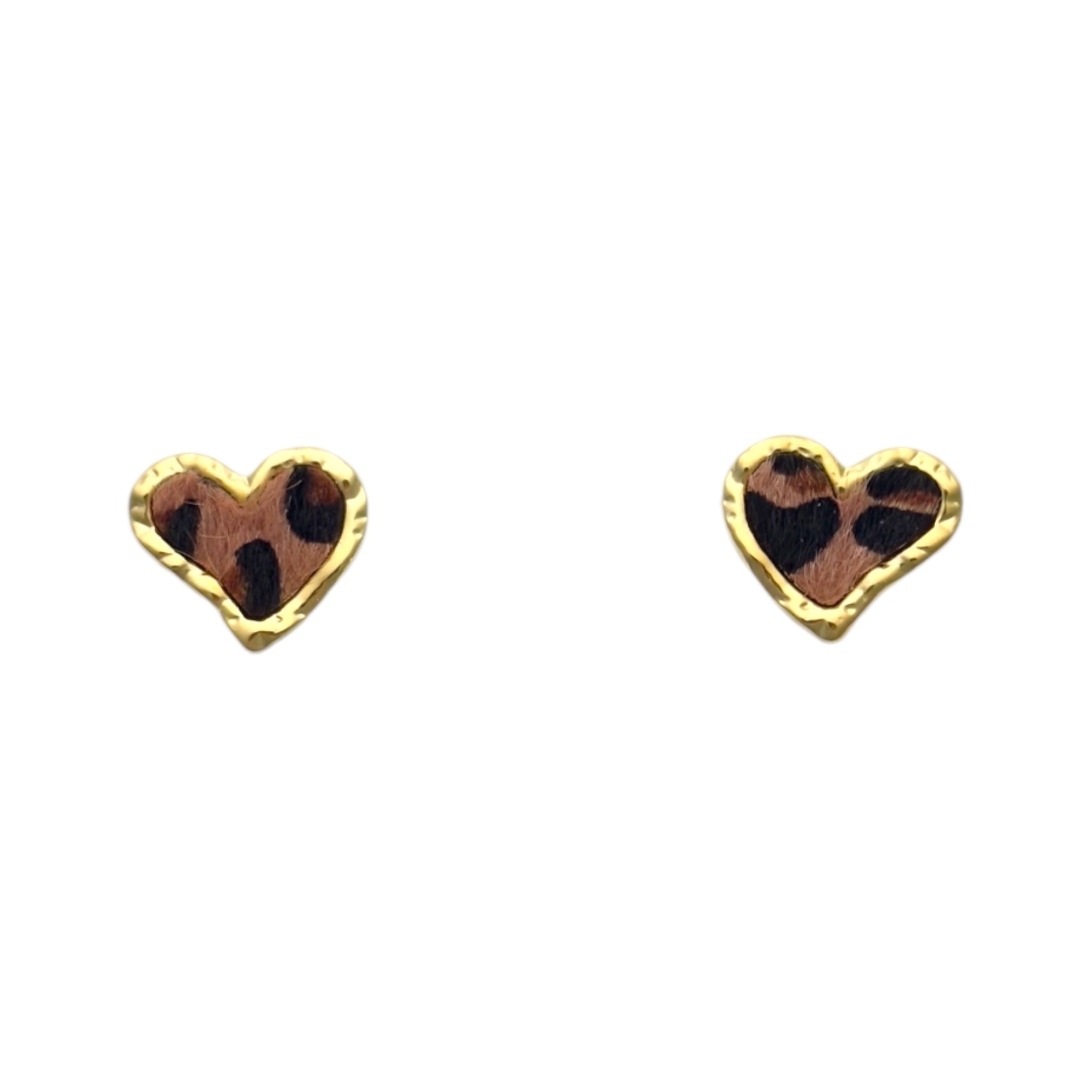 Leopard hearts oorbellen