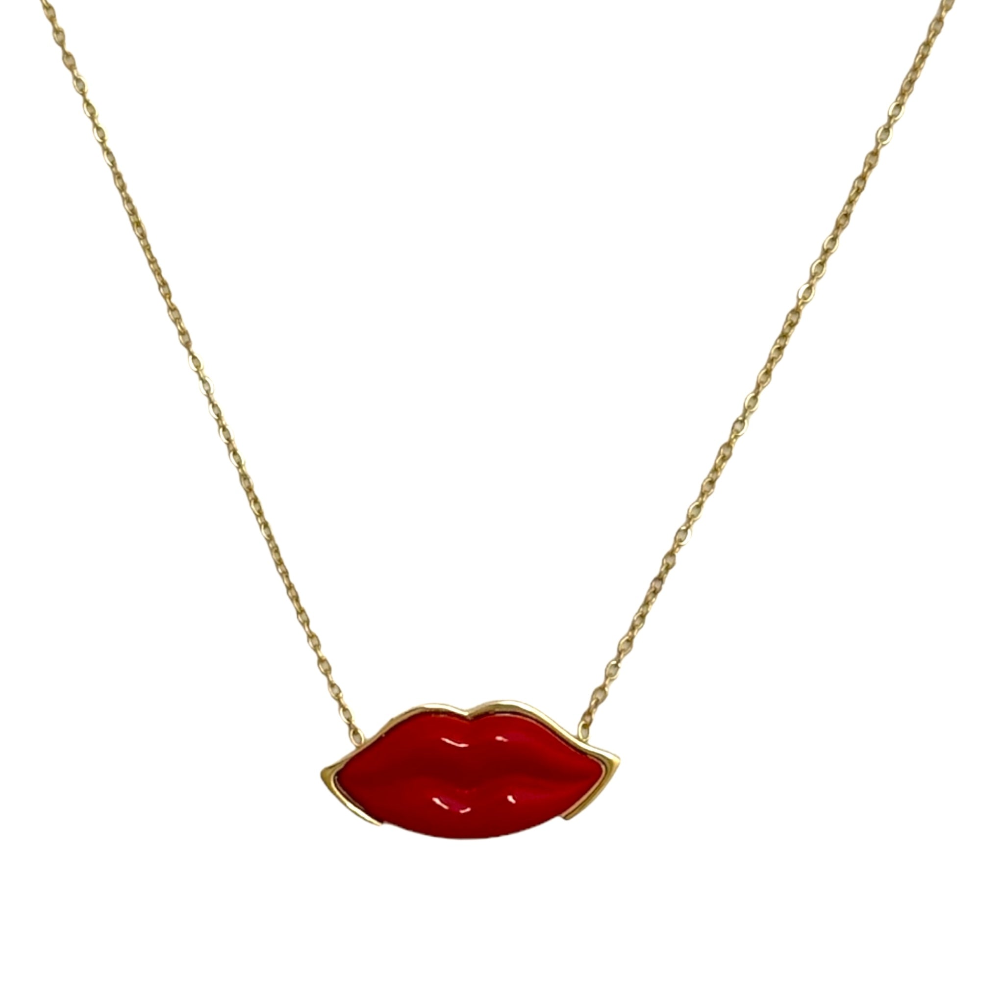 Charming lip necklace