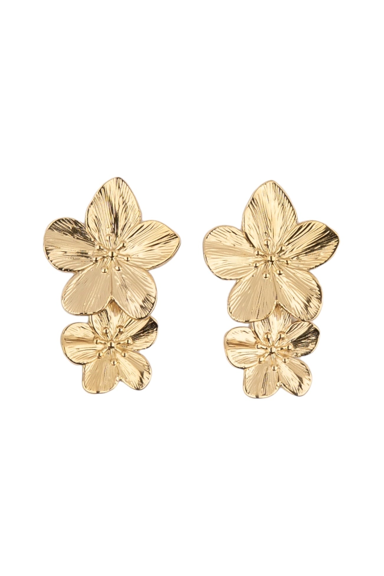 statement Oorbellen met dubbele bloemen