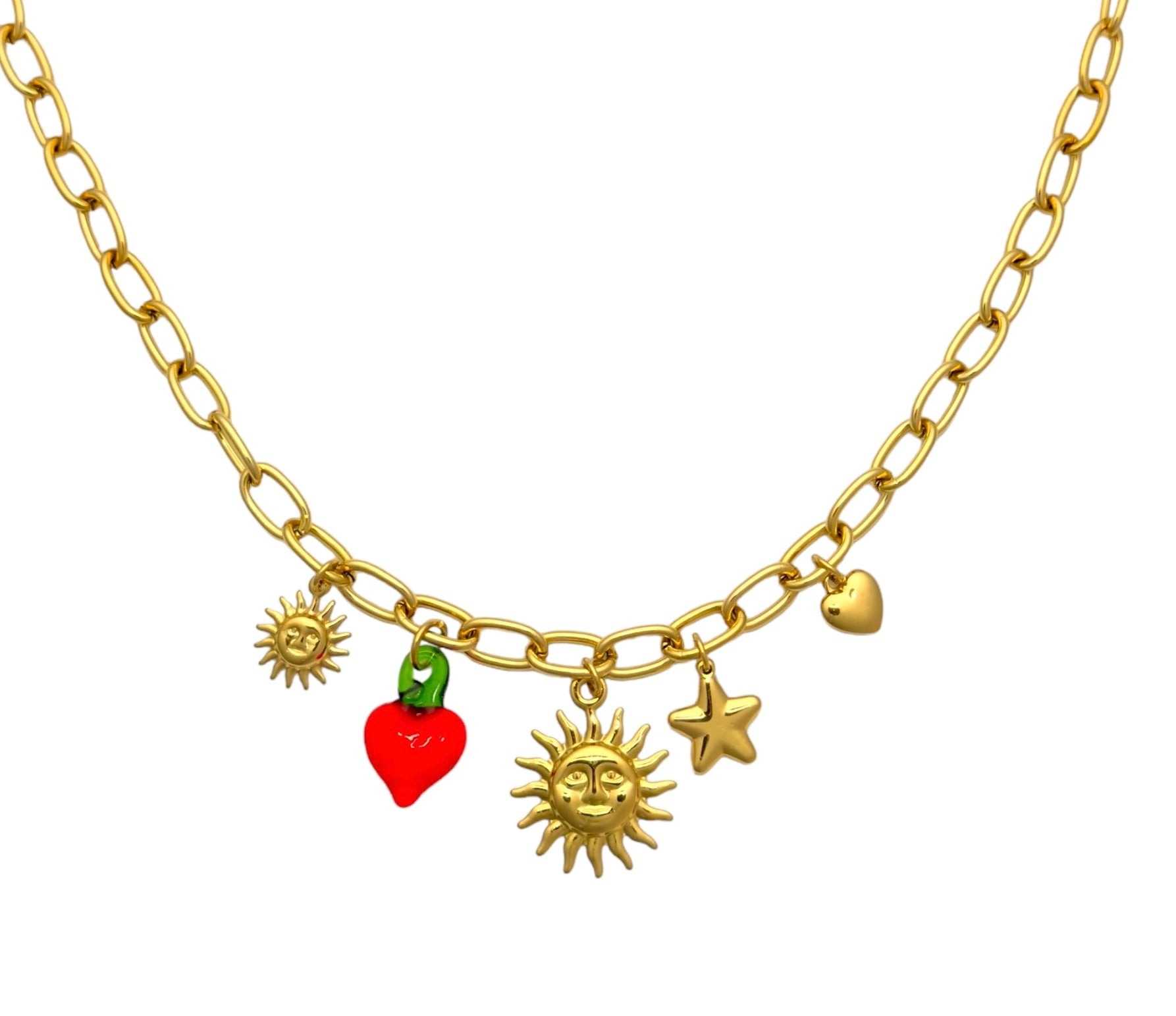 Stellar and strawberry necklace