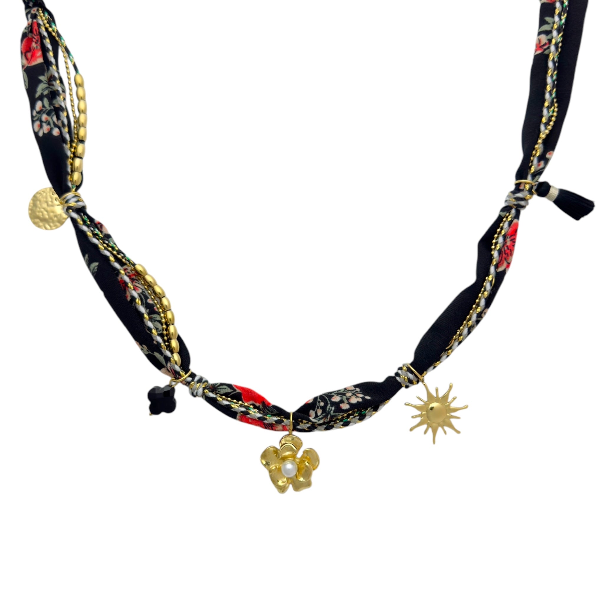 ★COURONNE★ With scarf chain strap_RCAAX23211KHL Rope bandana necklace with charms