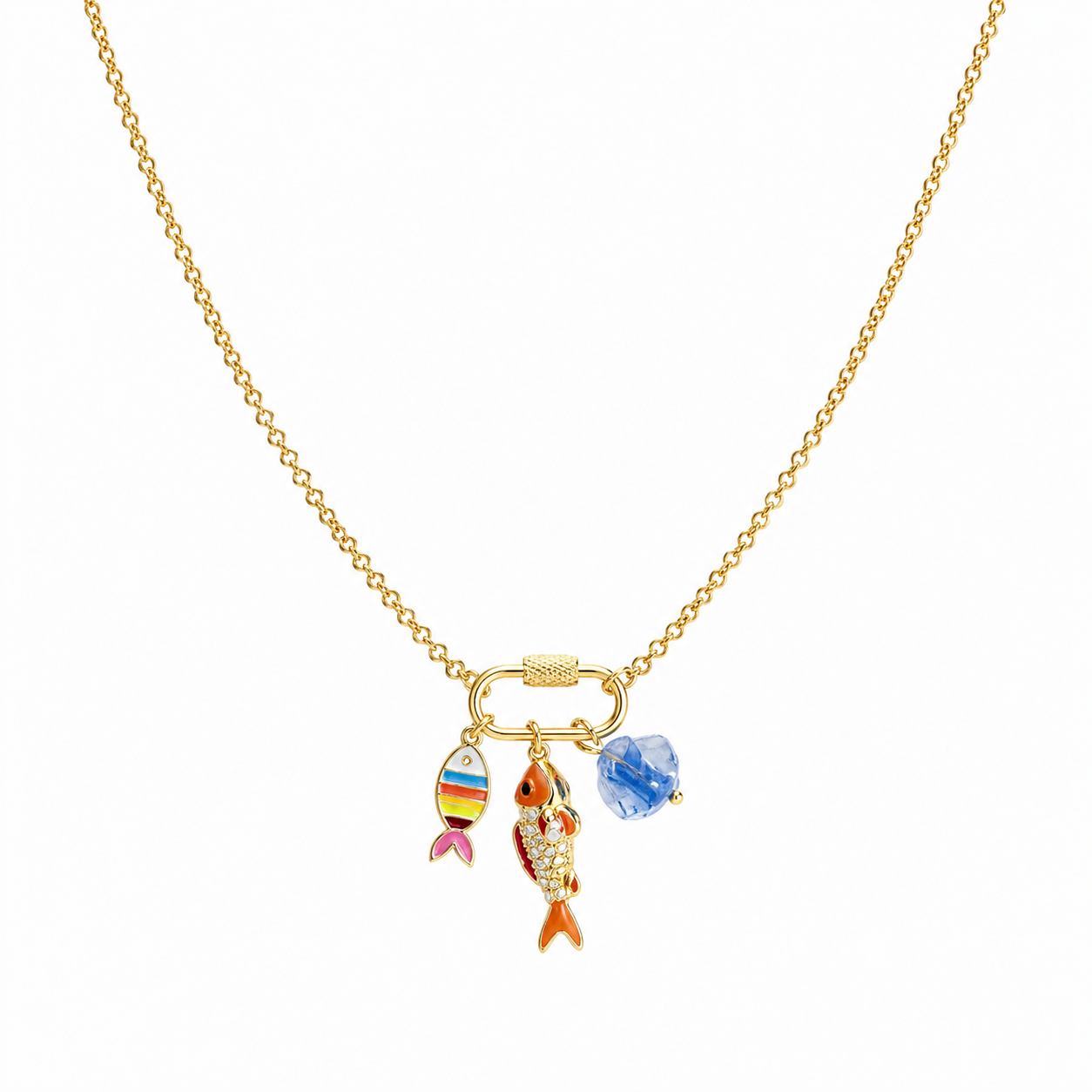 Trouble fish charm ketting