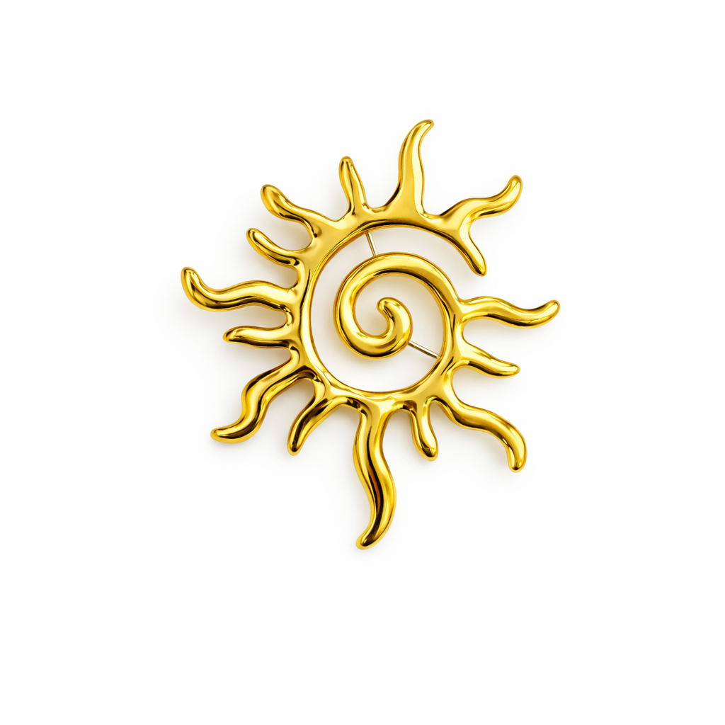 Sun spiral broche