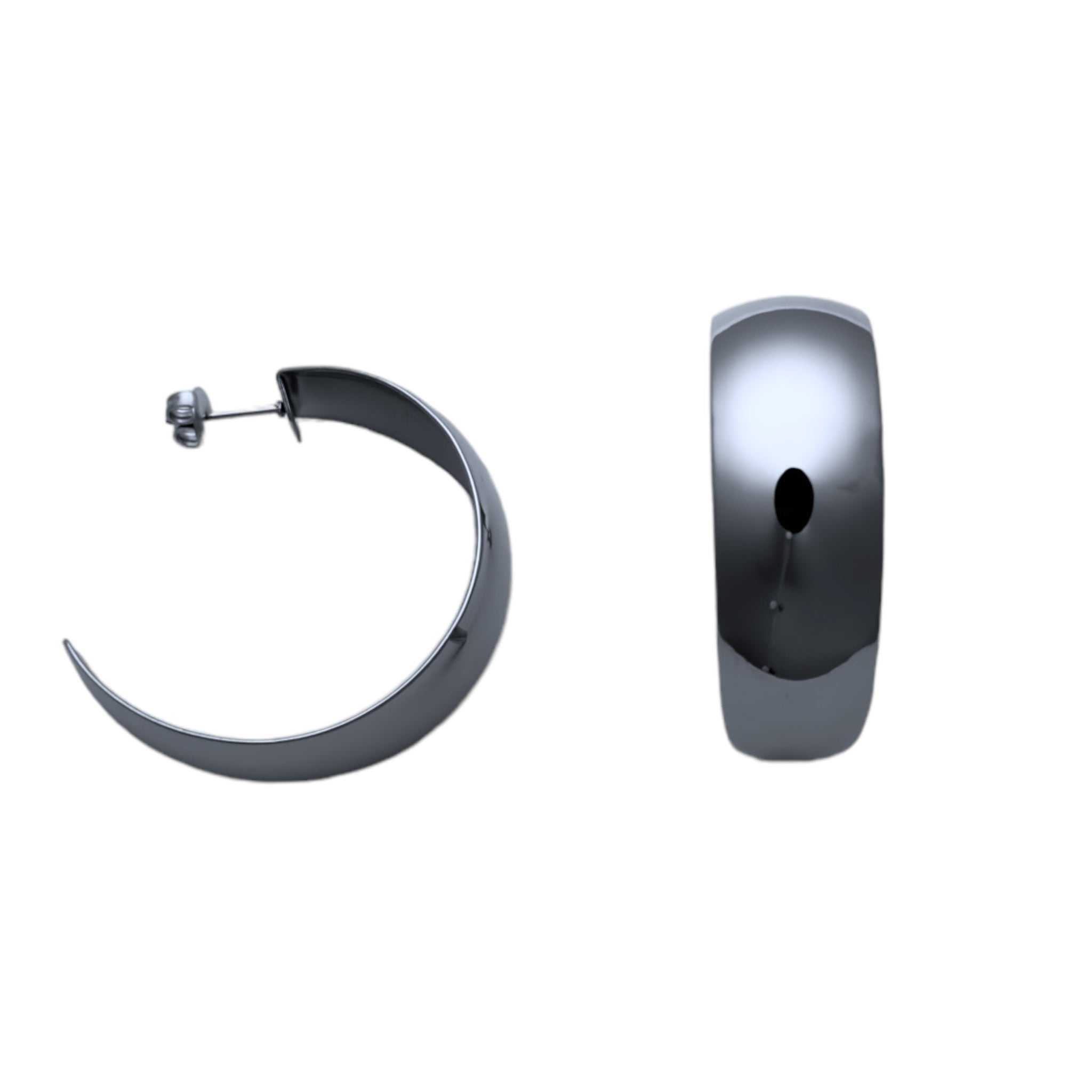 Crescent hoop earrings