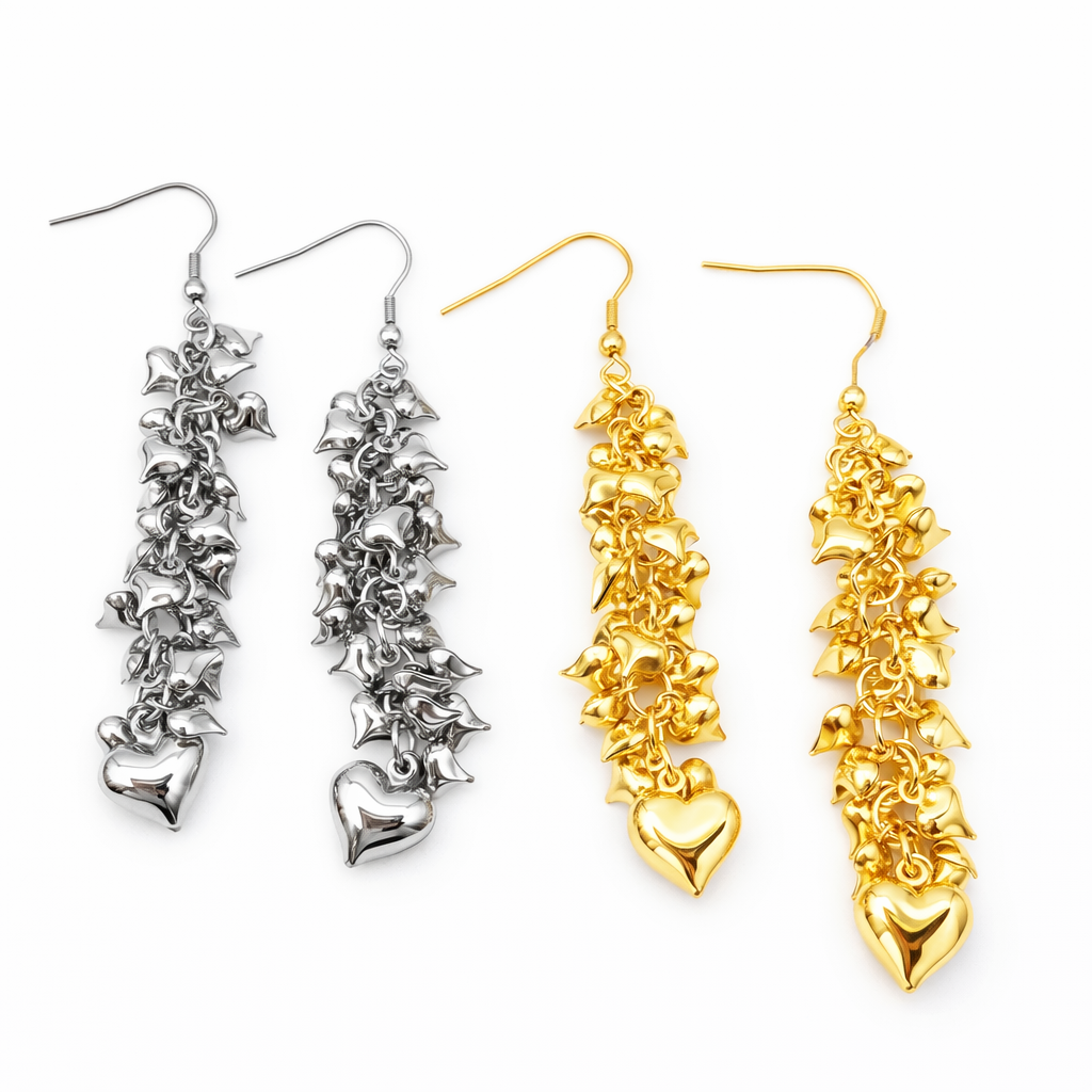 Hangs heart statement earrings