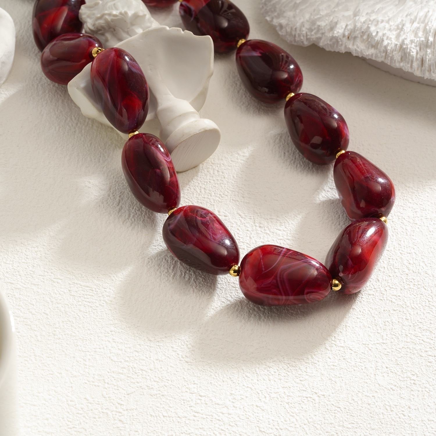 Oval beads ketting