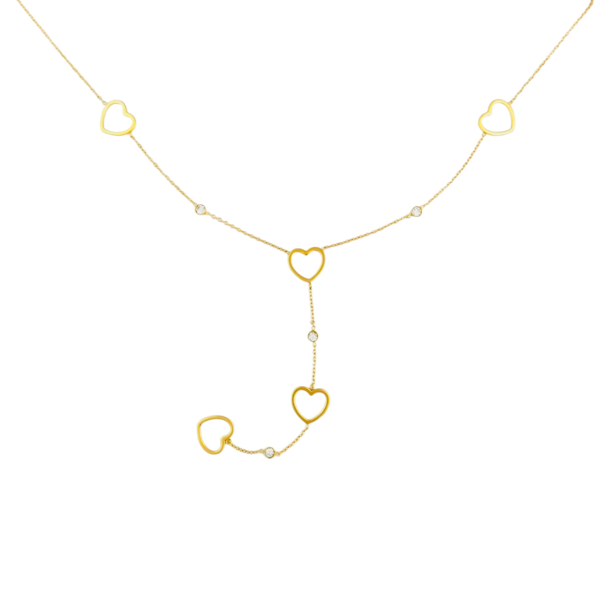 Open heart Y necklace