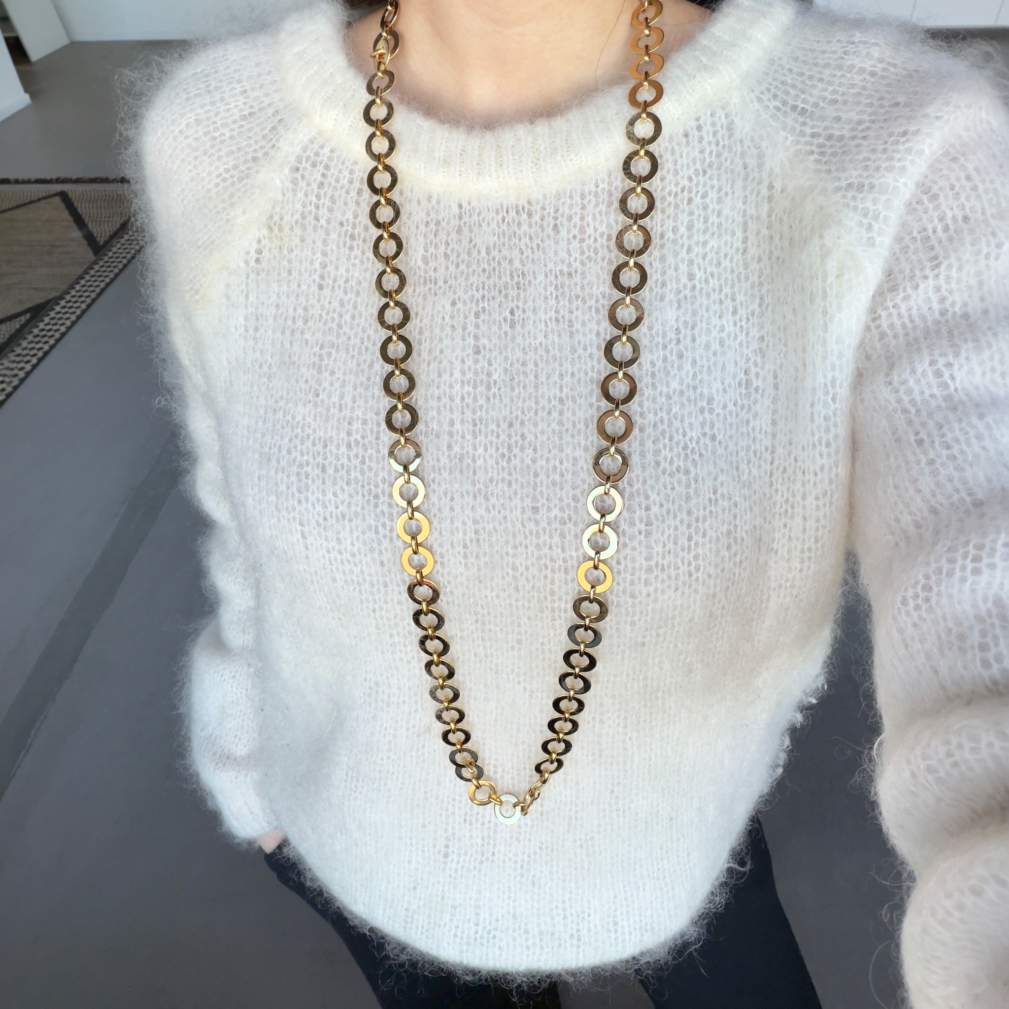 Statement circle lange ketting