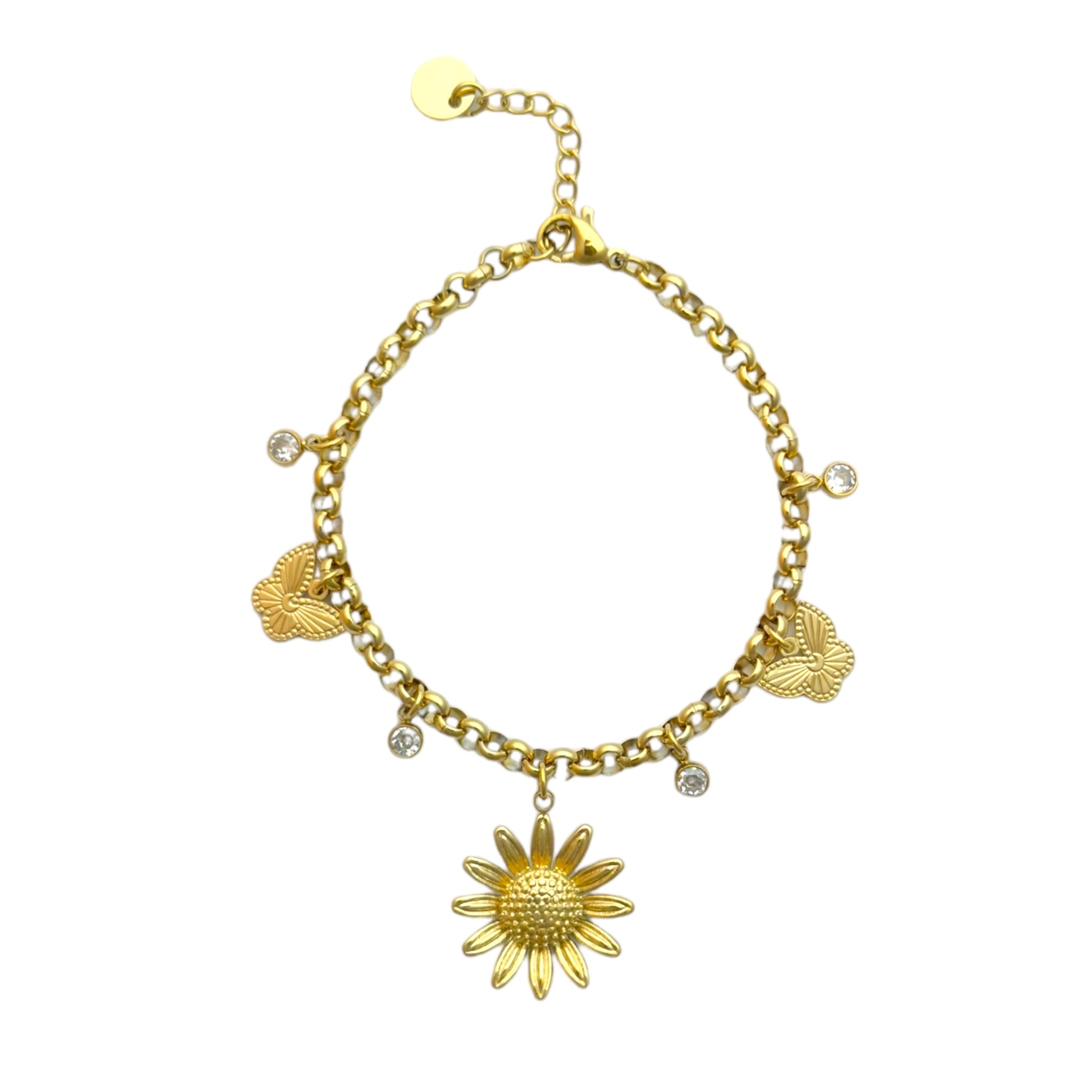 Bracelet sunflower with butterfly