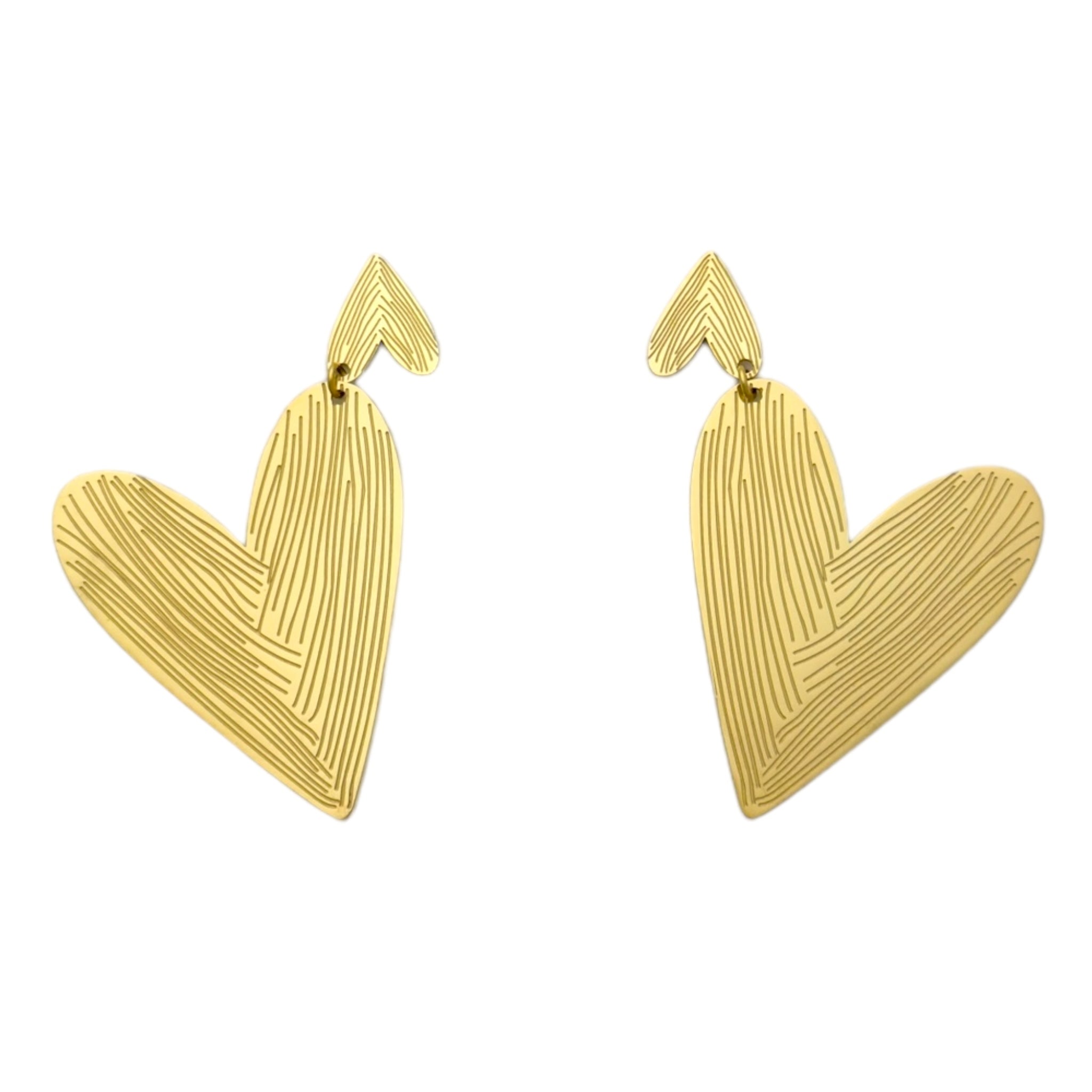 Double stripes heart earring