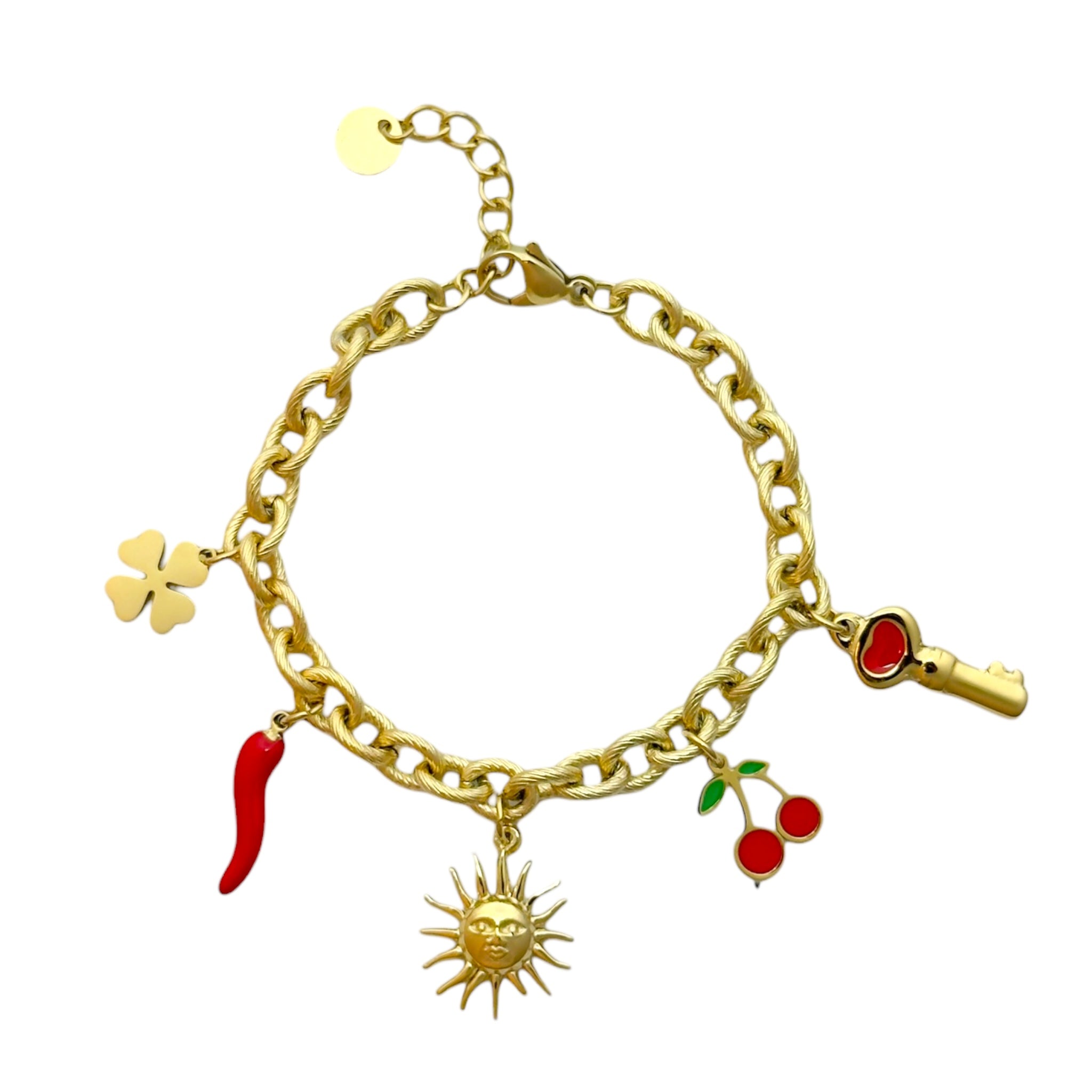 Statement charm bracelet with pepper