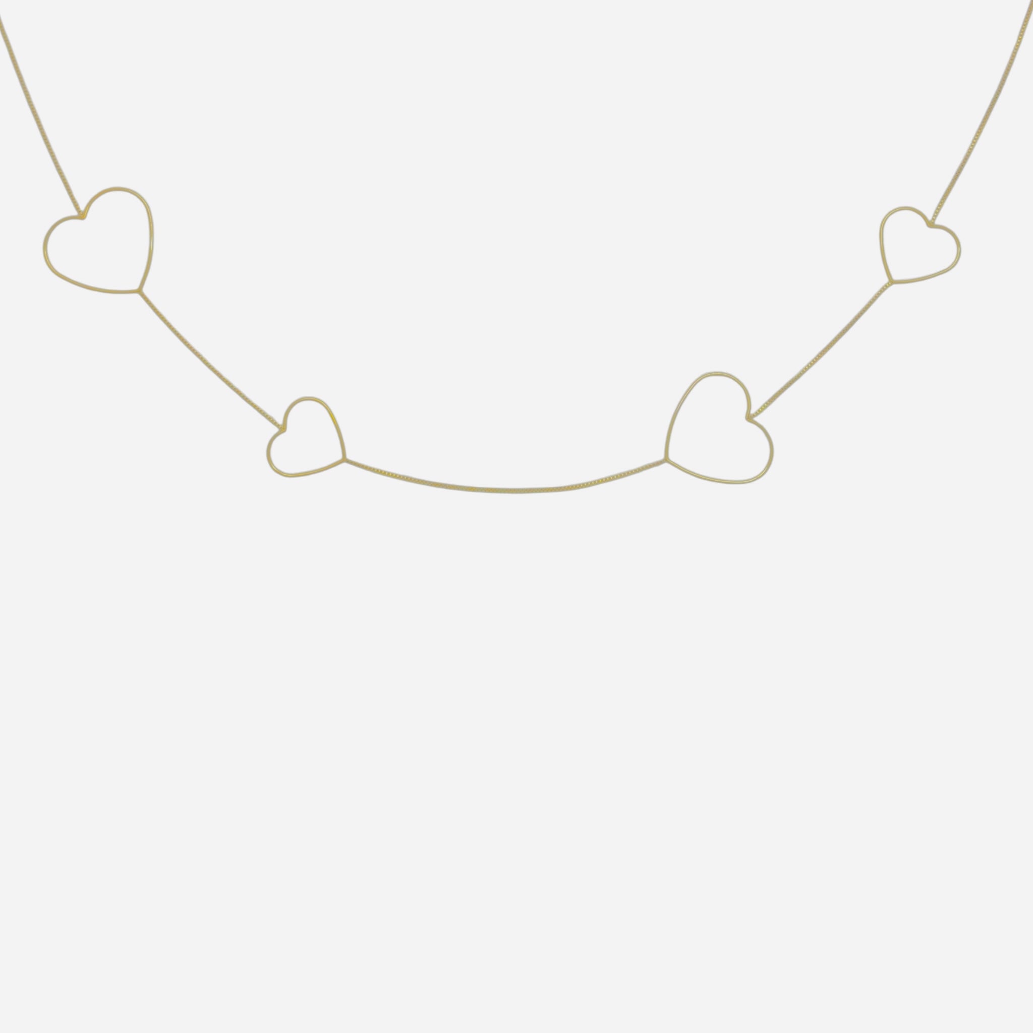 Open hearts long necklace
