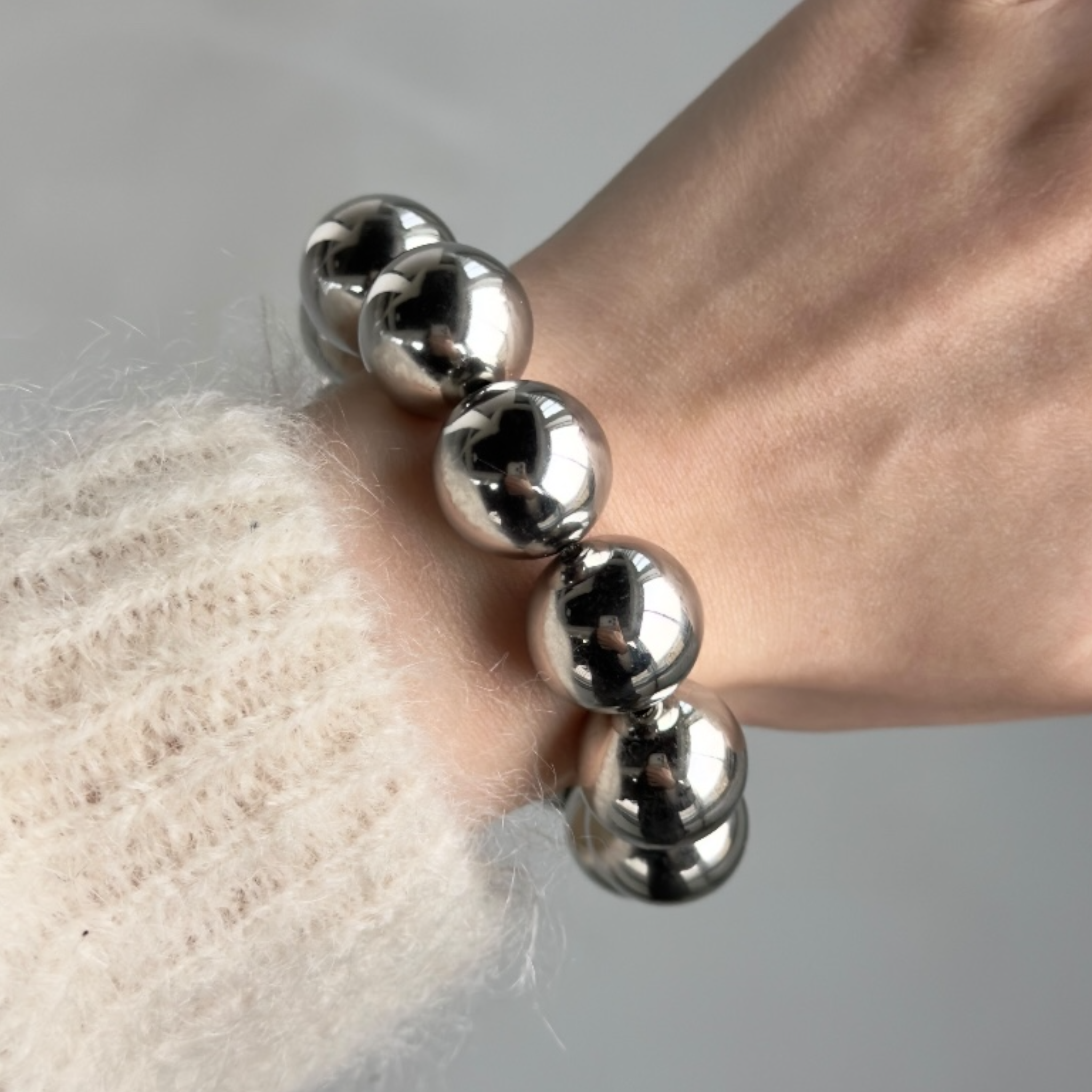 Statement Beads elastiek armband – RVS armband groothandel | SOFIZARE (foto 2)