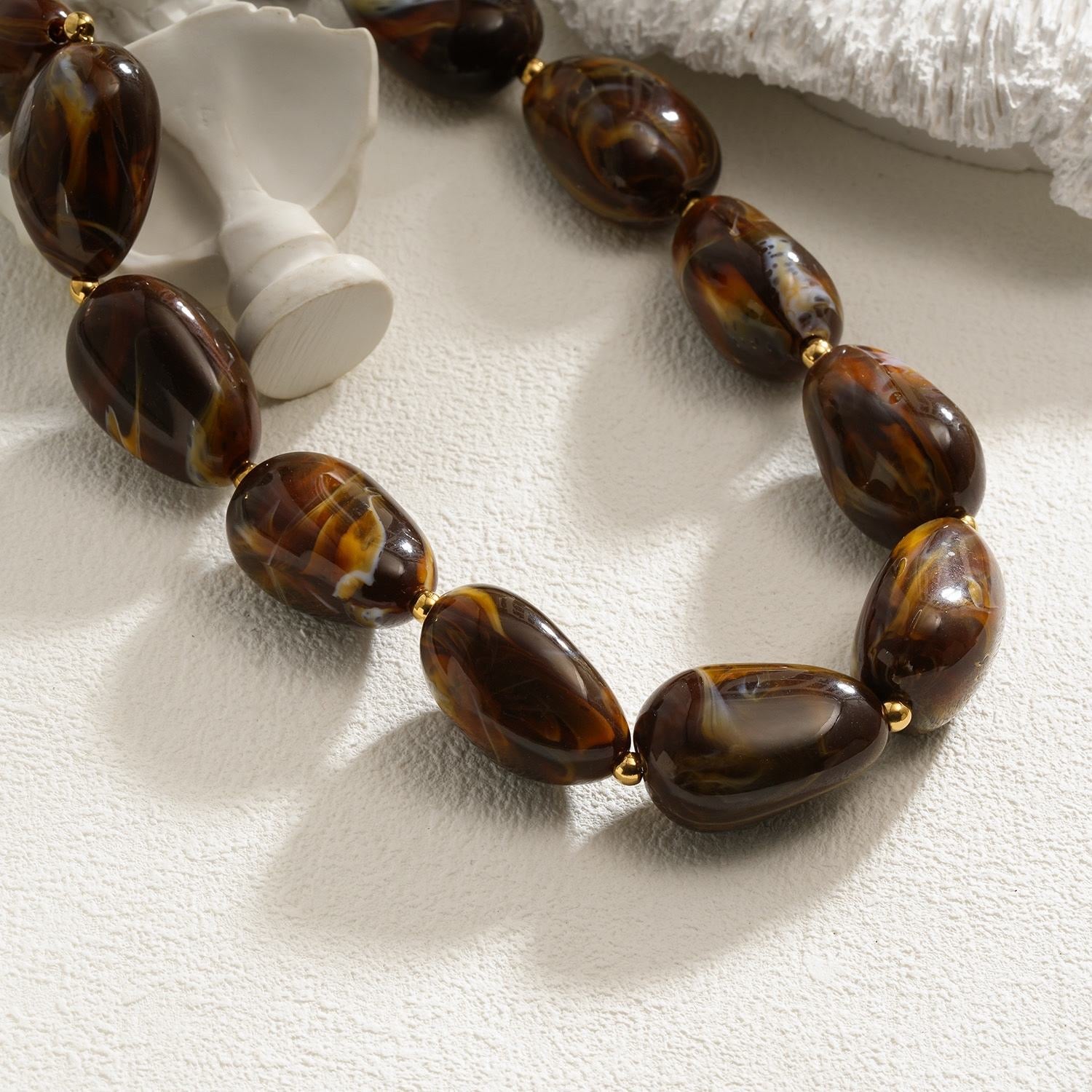 Oval beads ketting