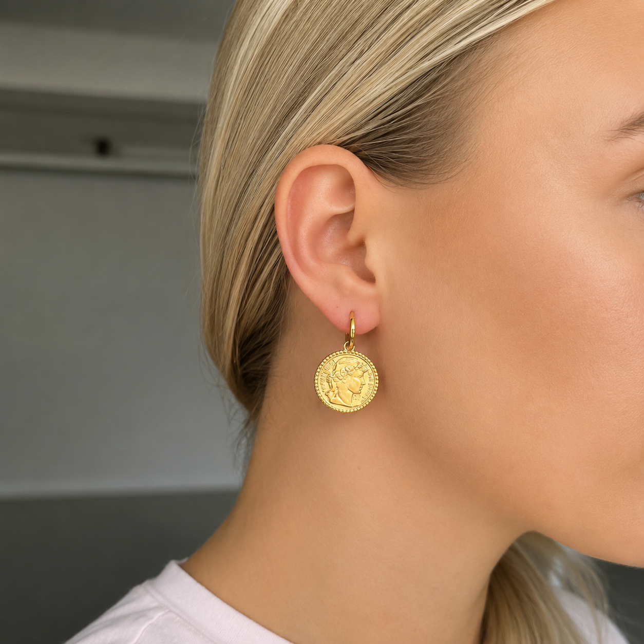 Coin dangle earrings