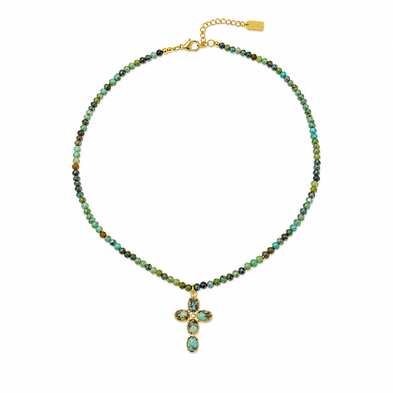 Cross beads statement ketting