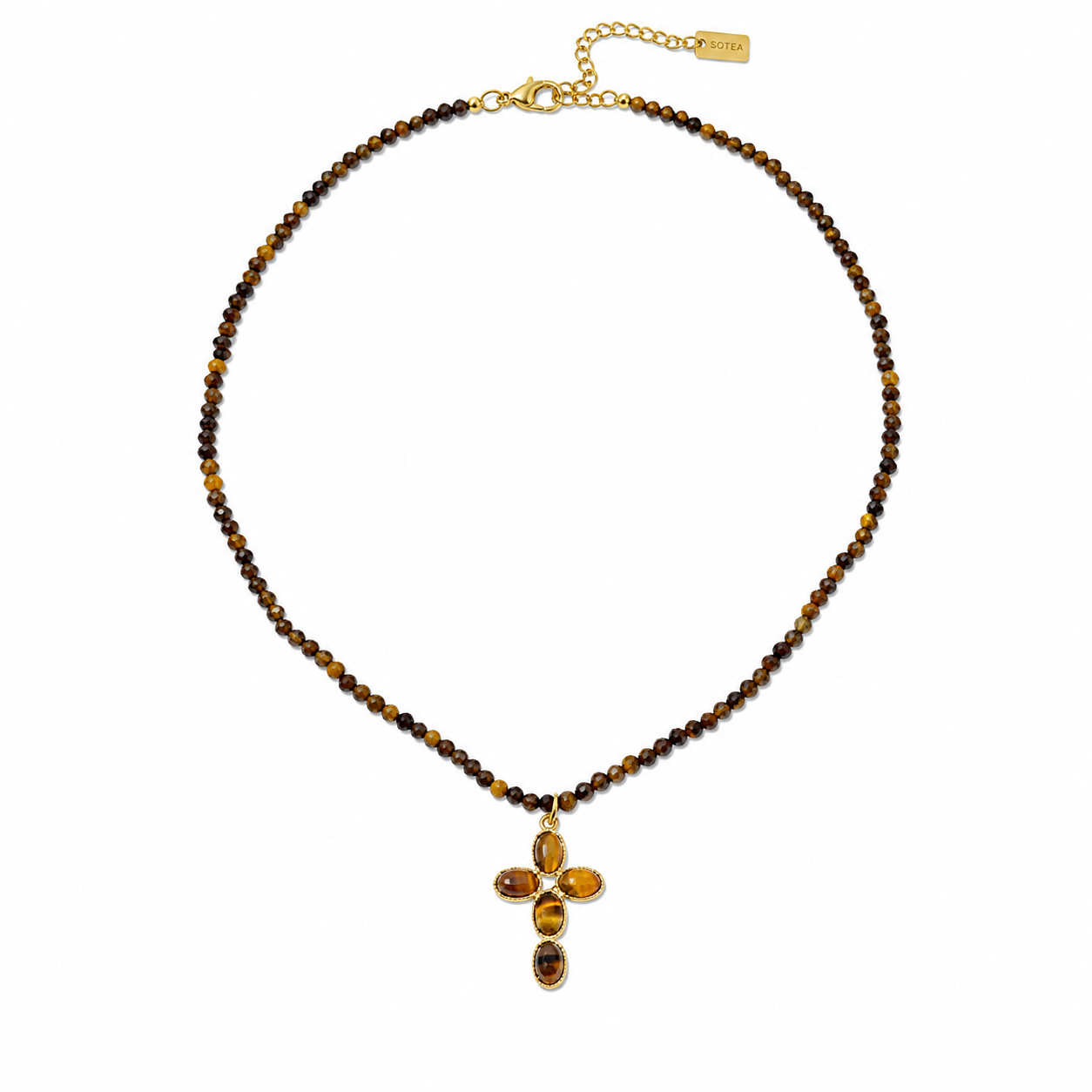 Cross beads statement ketting