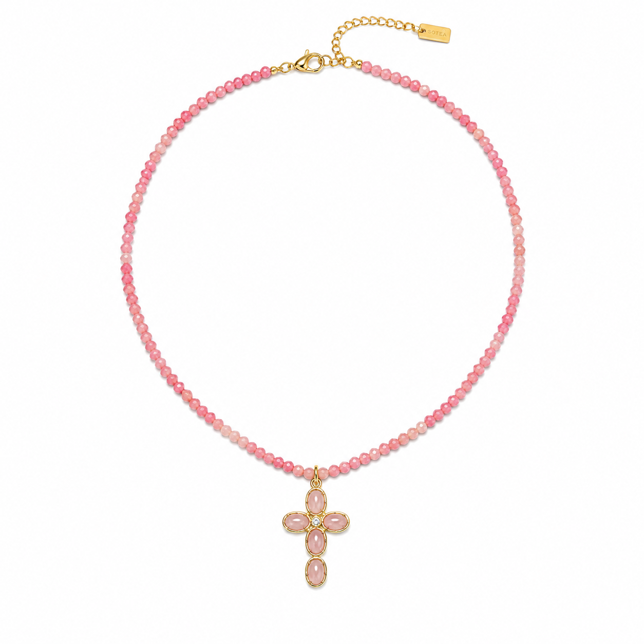 Cross beads statement ketting