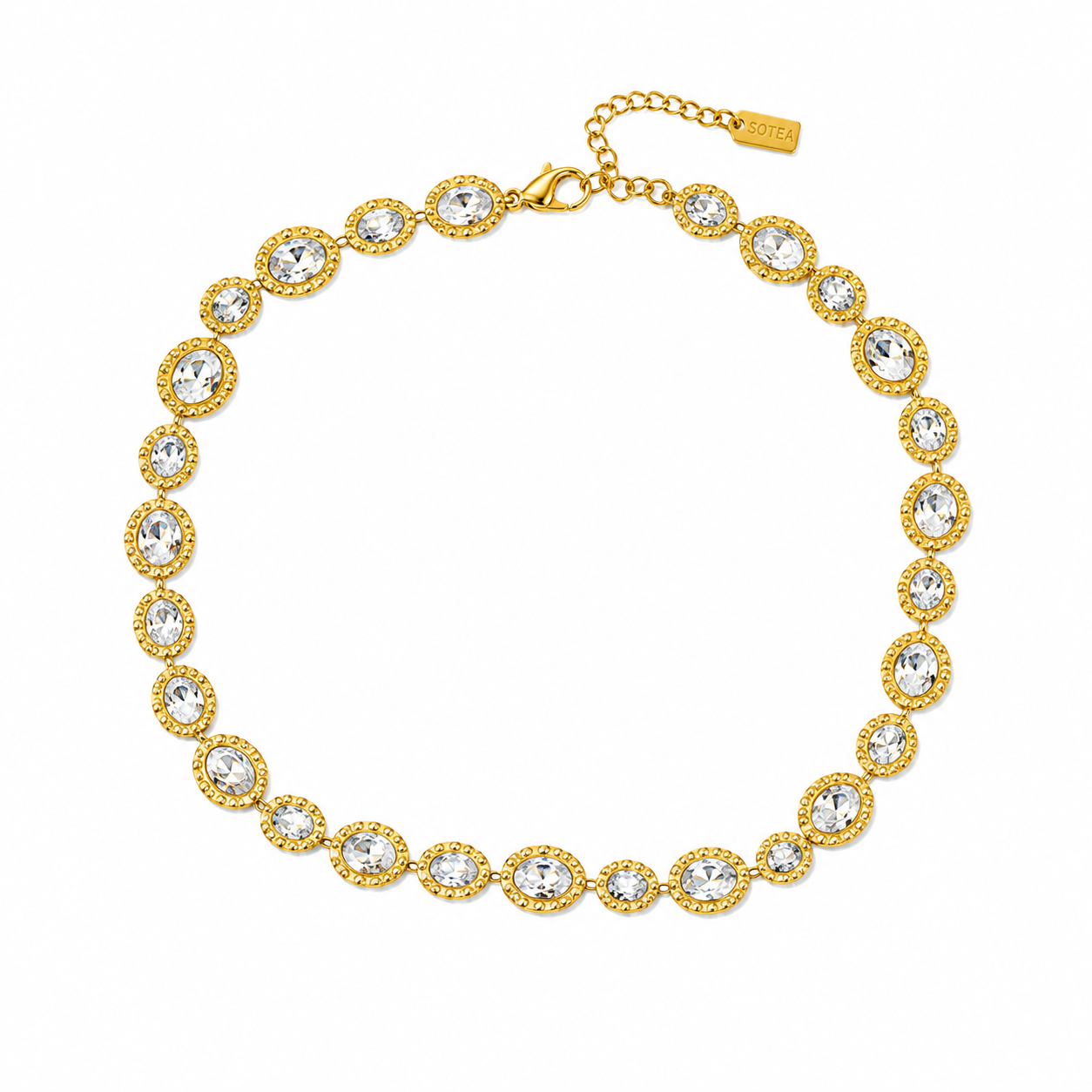 Ovally strass ketting