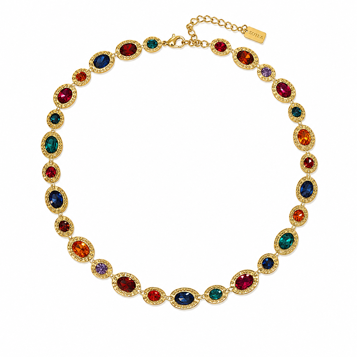 Ovally strass ketting