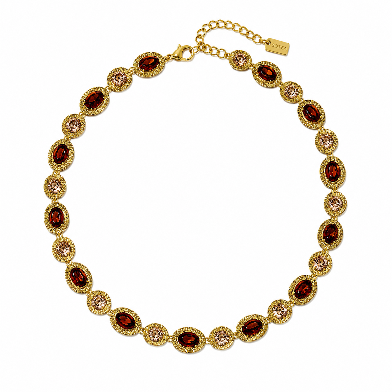 Ovally strass ketting