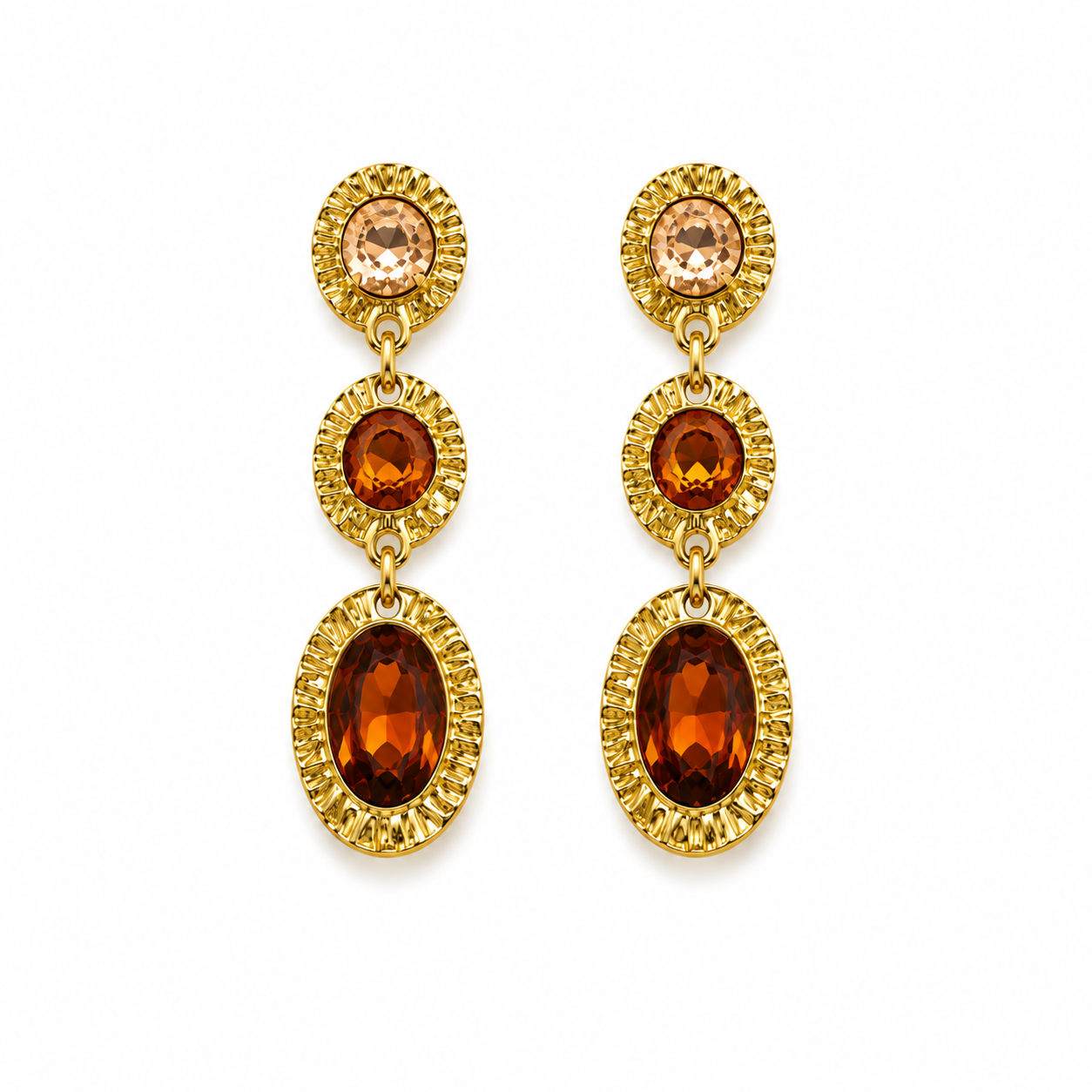 Ovally strass oorbellen