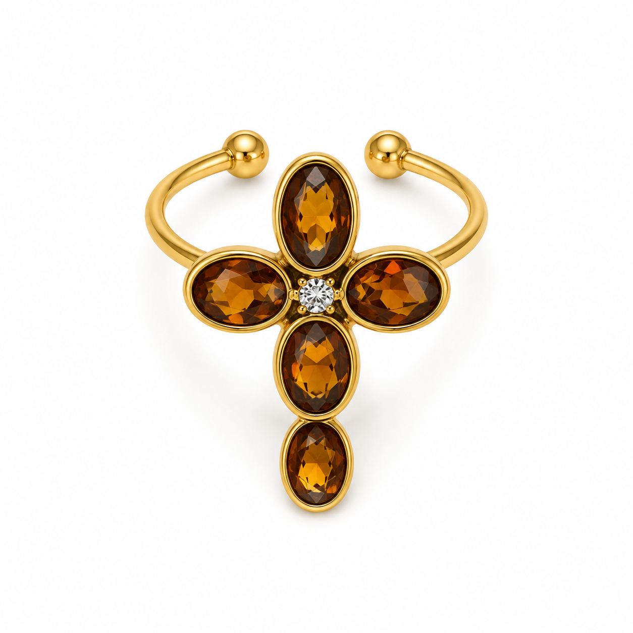 Cross beads ring