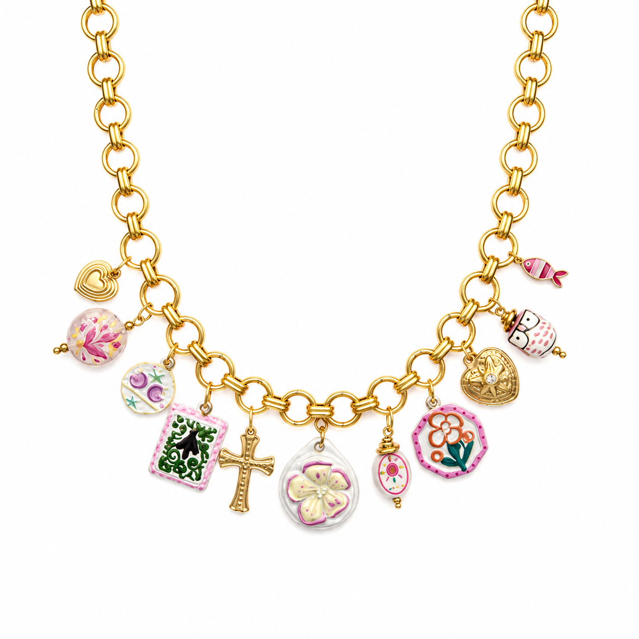 Jocelyn bedel ketting roze