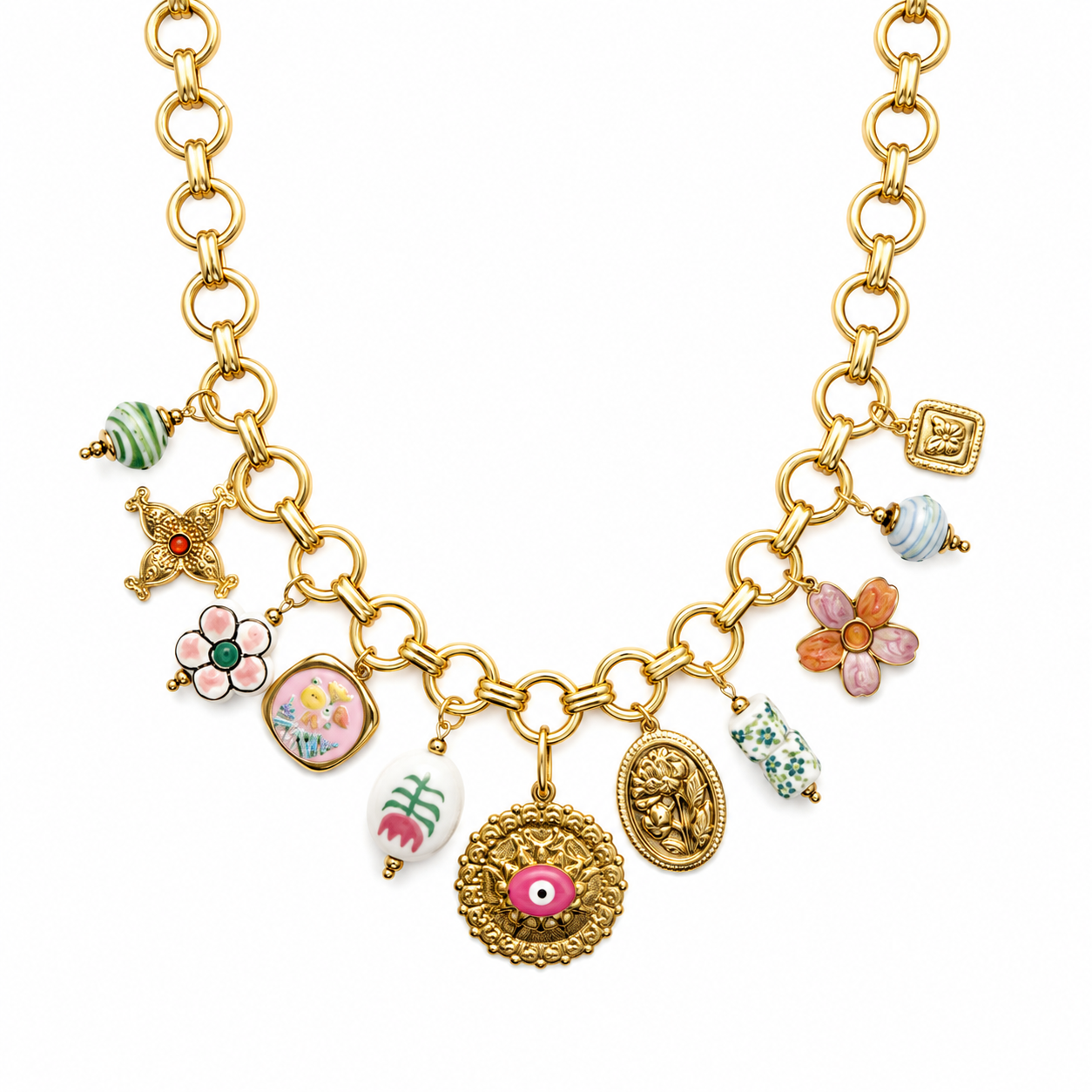Eye charm necklace