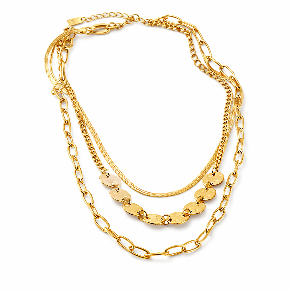 Triple dots chain necklace