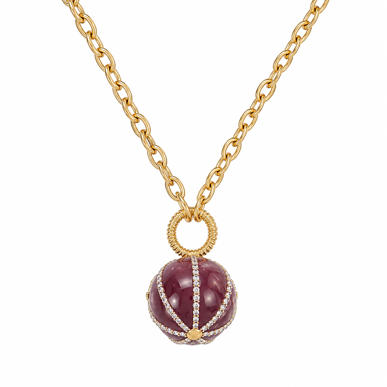 Fabergé lange ketting rood