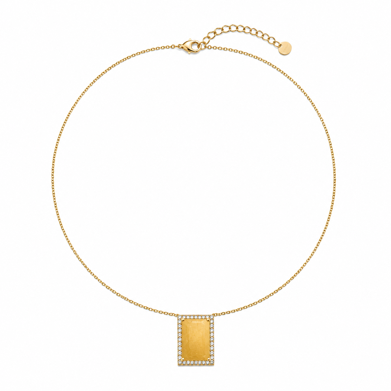 Blok strass ketting graveerbaar