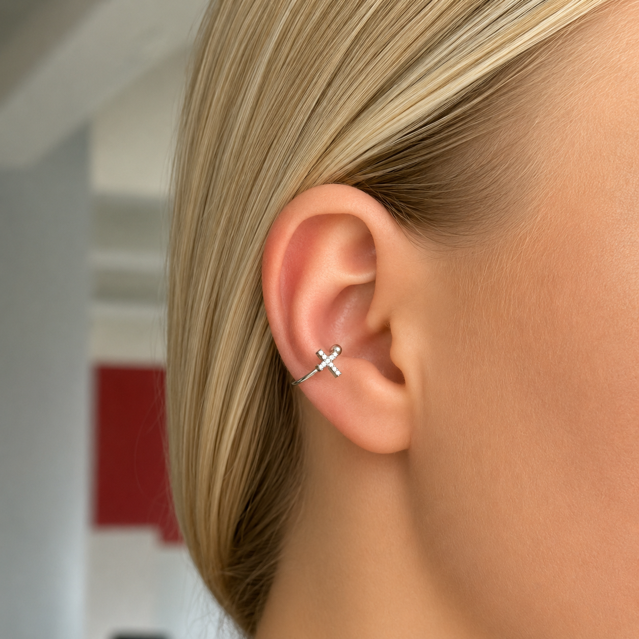 Cross ear cuff
