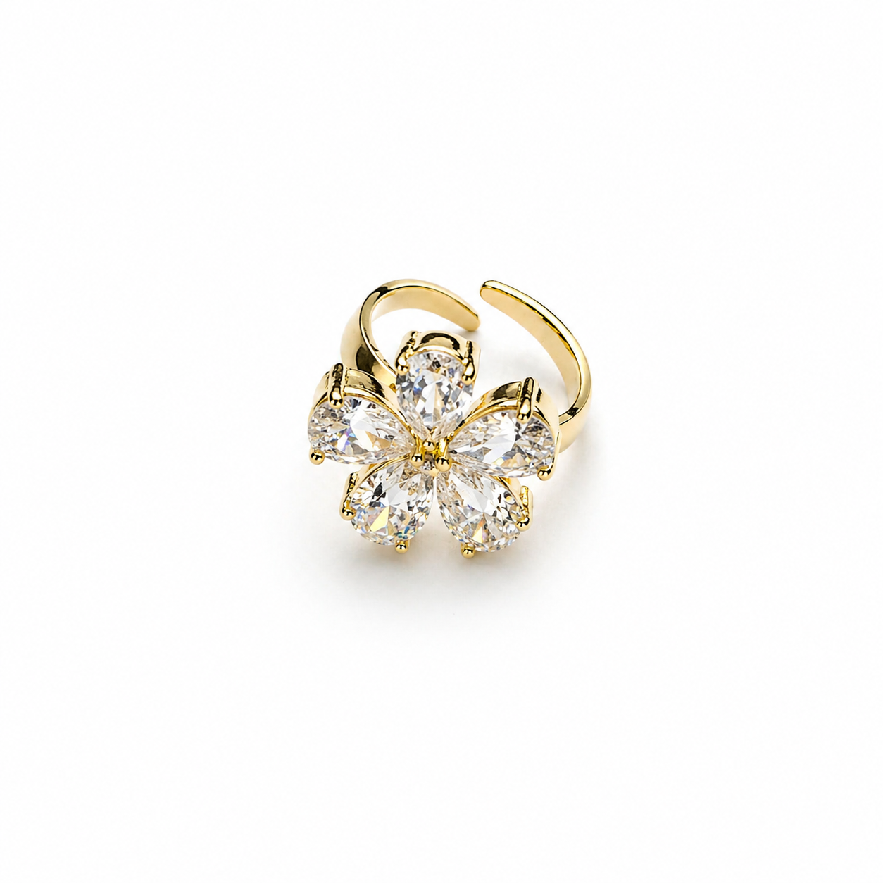 Strassy flower ring