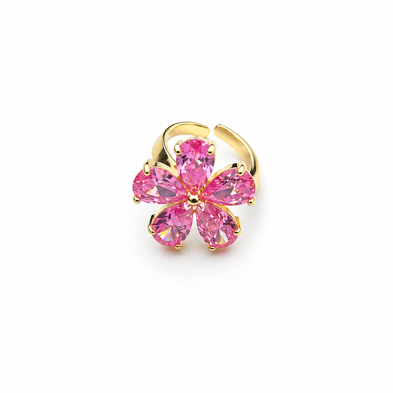 Strassy flower ring