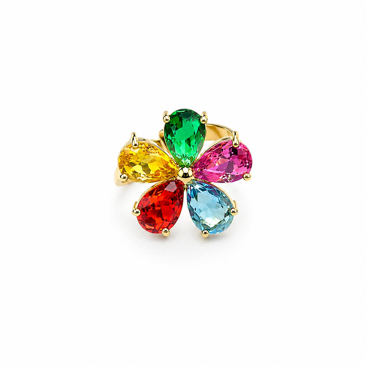 Strassy flower ring