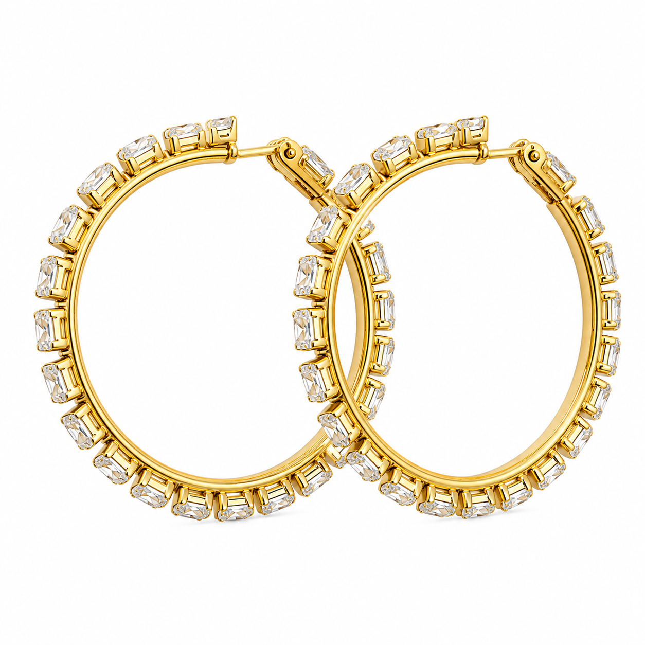 Baguette hoops earrings