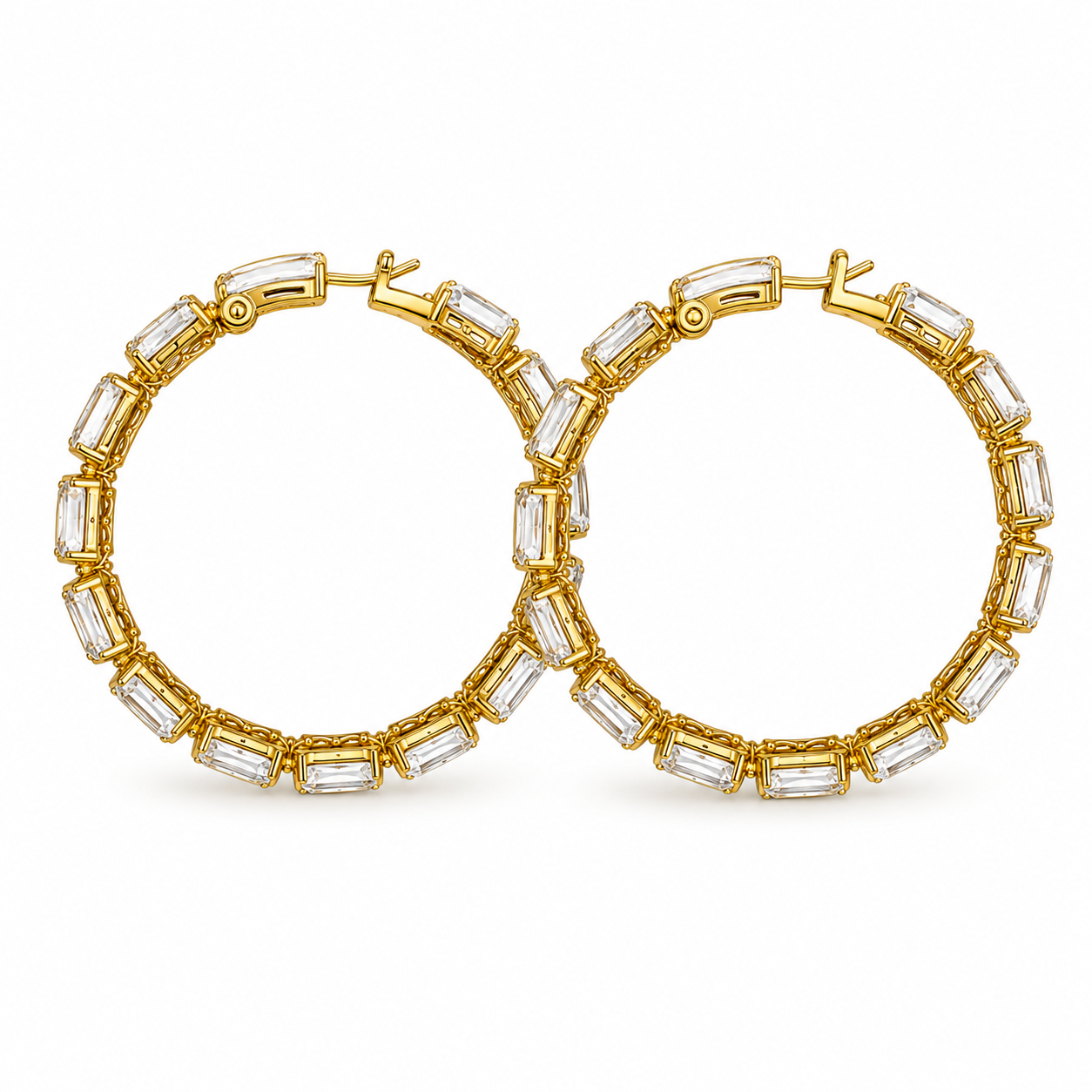Tennis hoops oorbellen