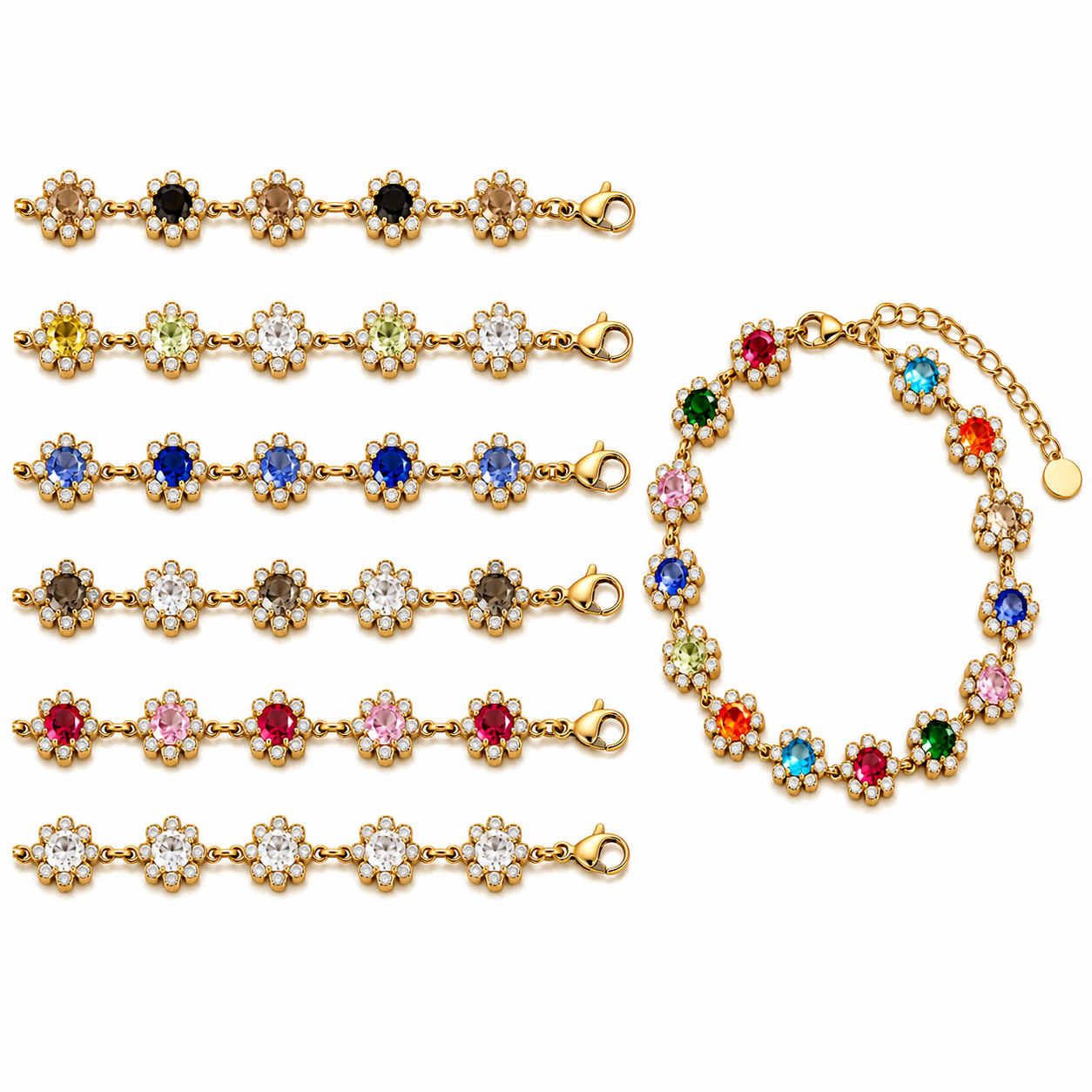 Flowery strass armband