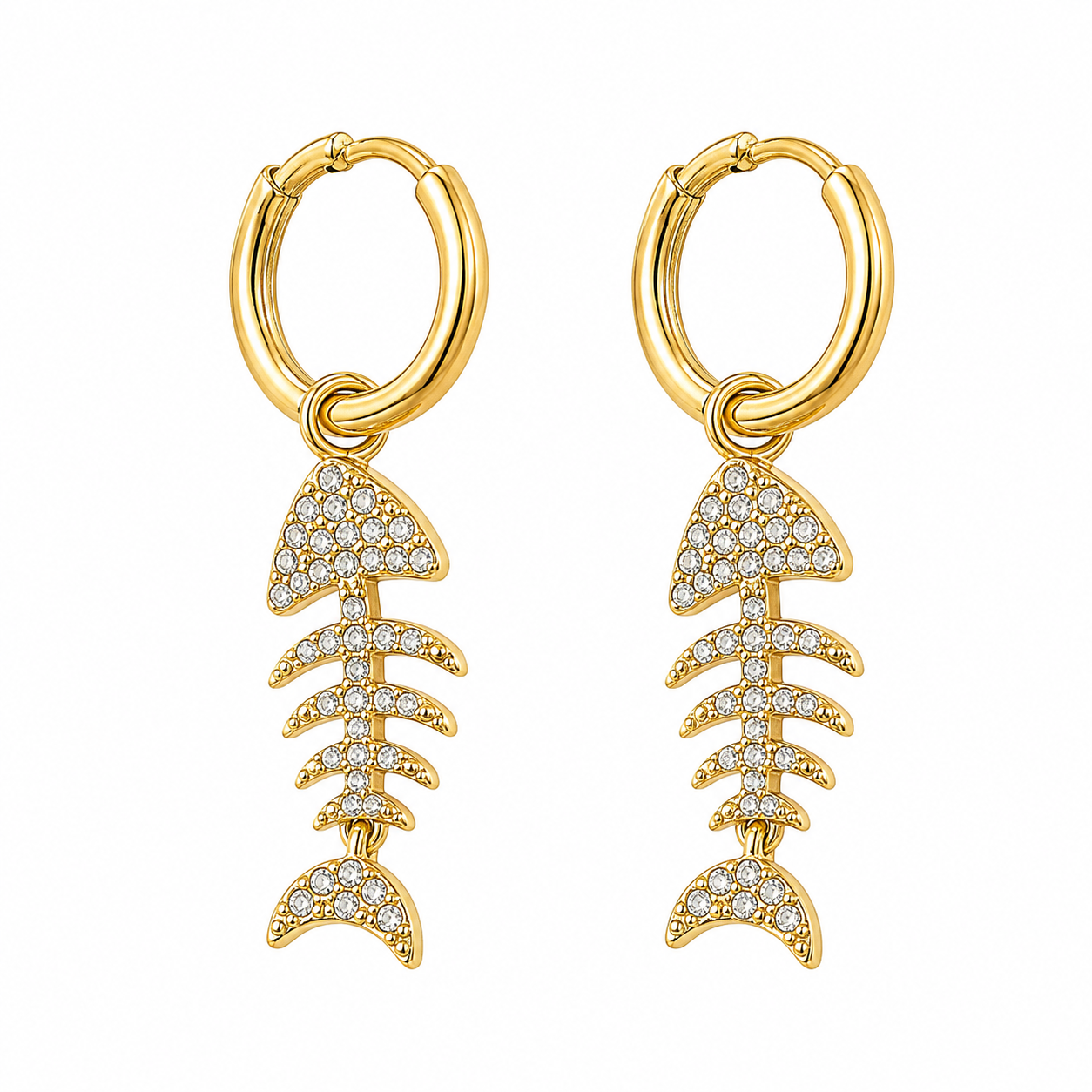 Strass fish hangers oorbellen