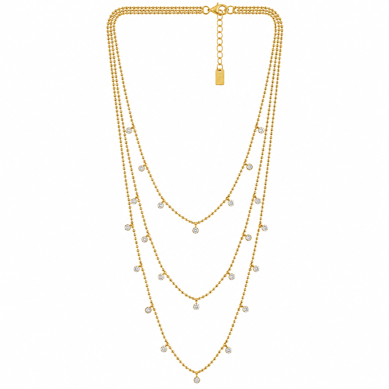 Triple layered strass ketting
