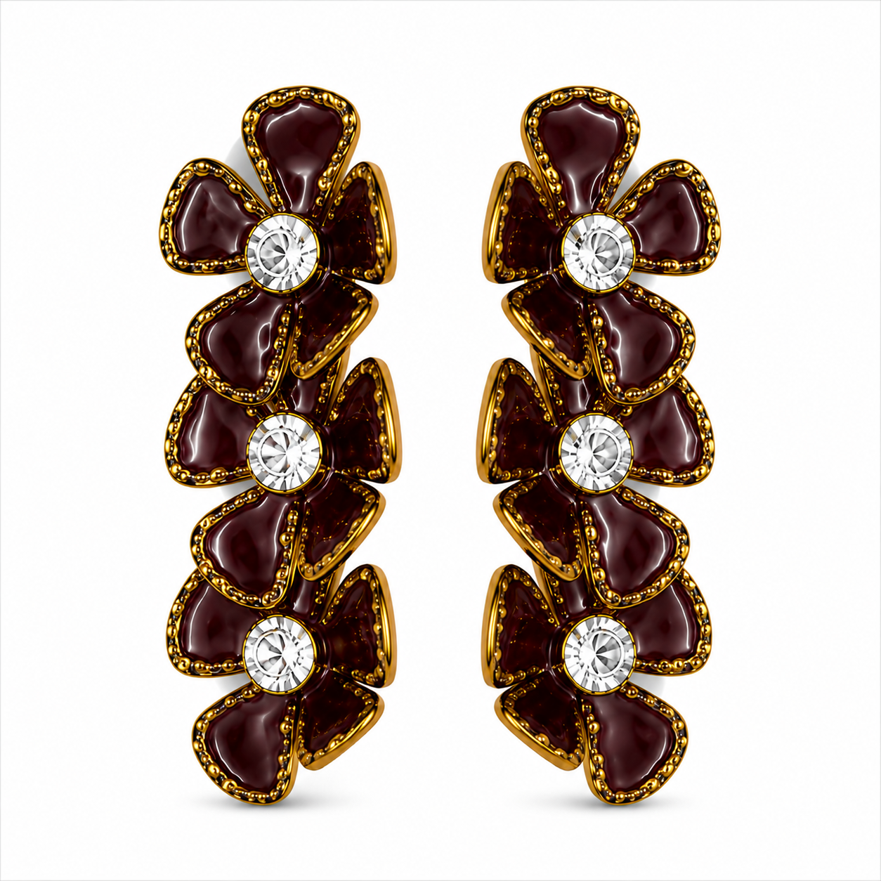 Flower statement oorbellen