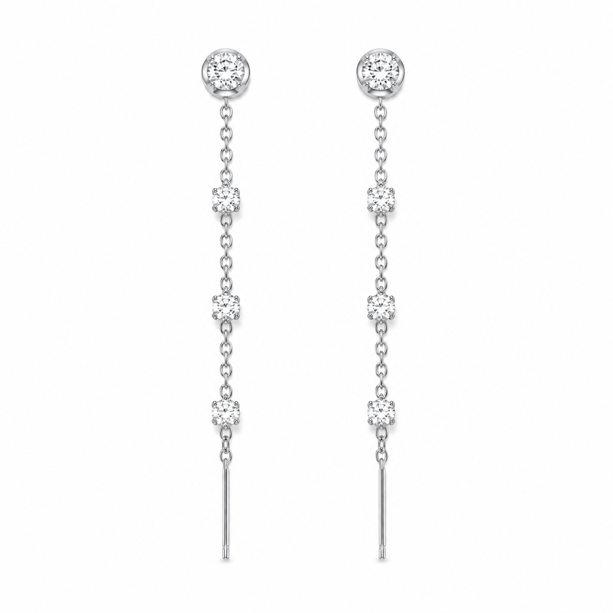 Hanging strass oorbellen