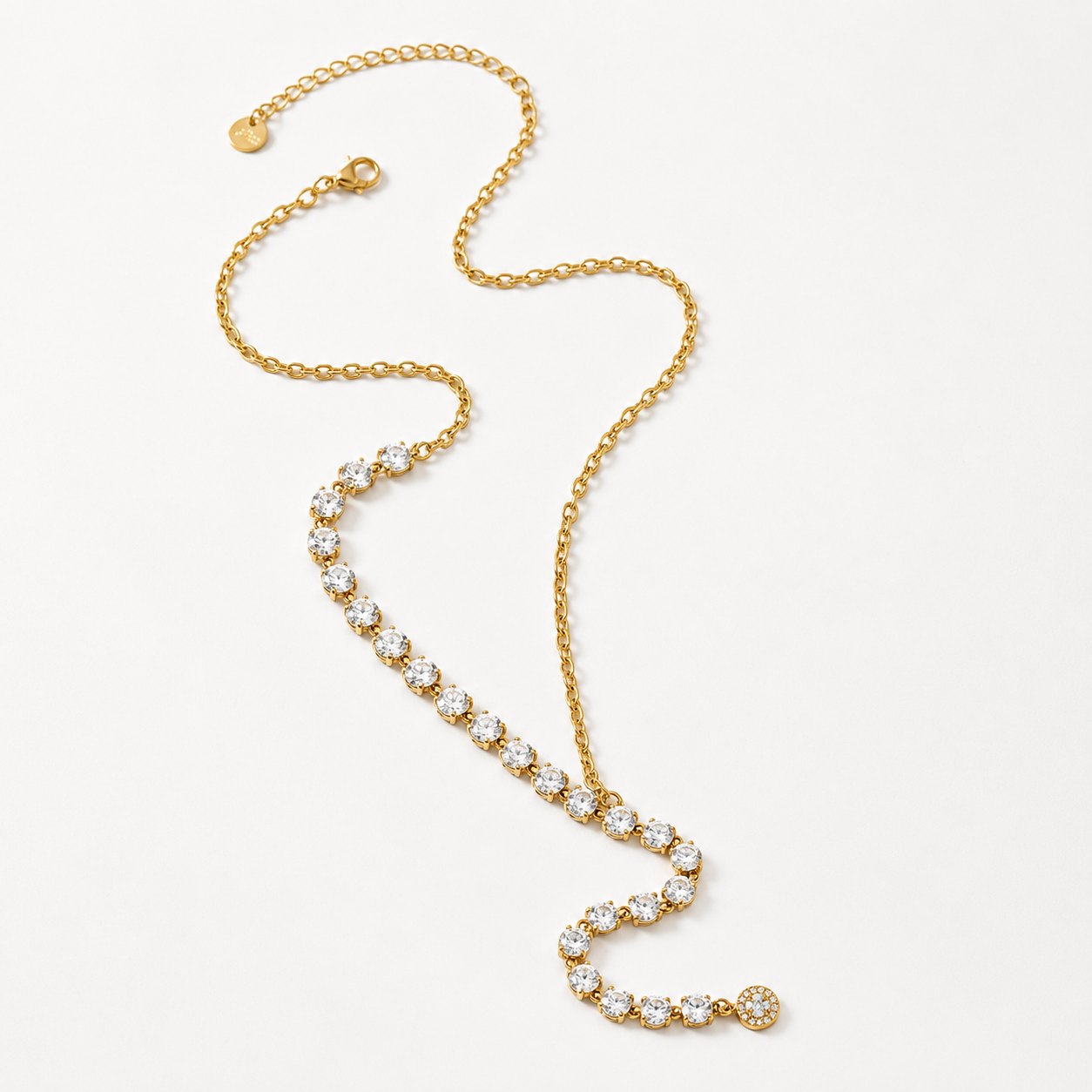 Strassy Dot Y necklace