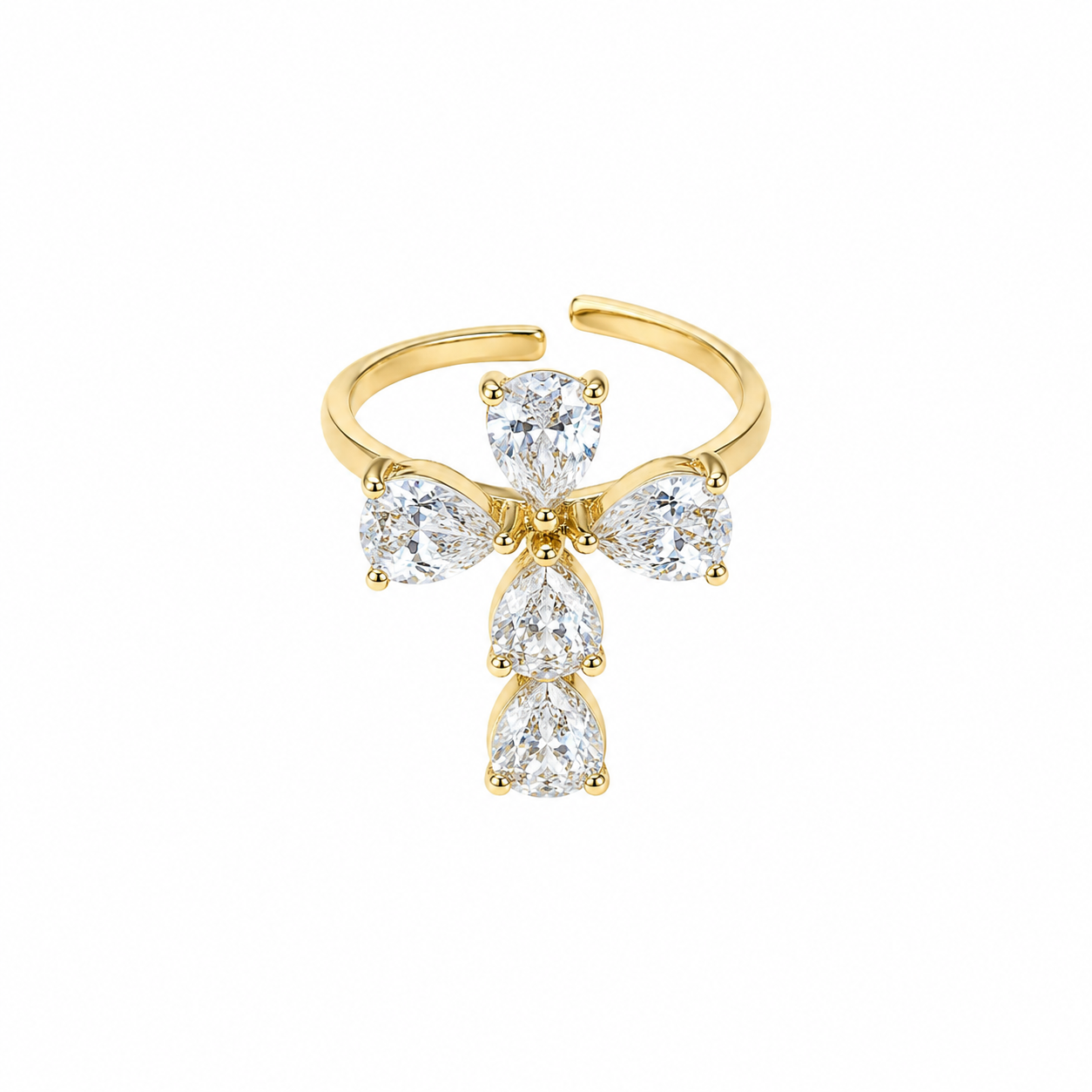 Cuban cross strass ring